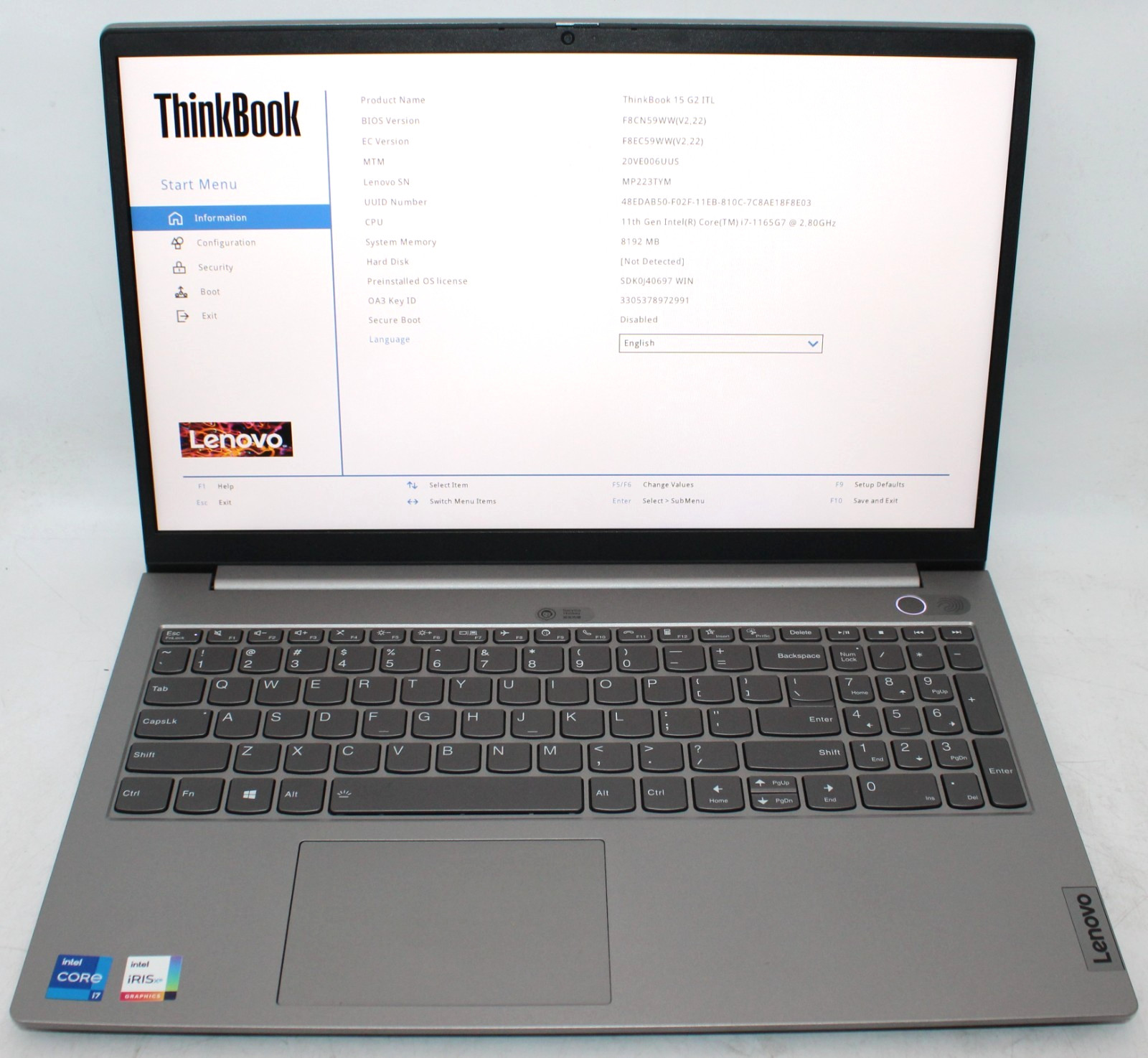 15.6″ Lenovo ThinkBook 15 G2 ITL Touch Laptop i7-1165G7 2.80 8GB RAM 256GB SSD B