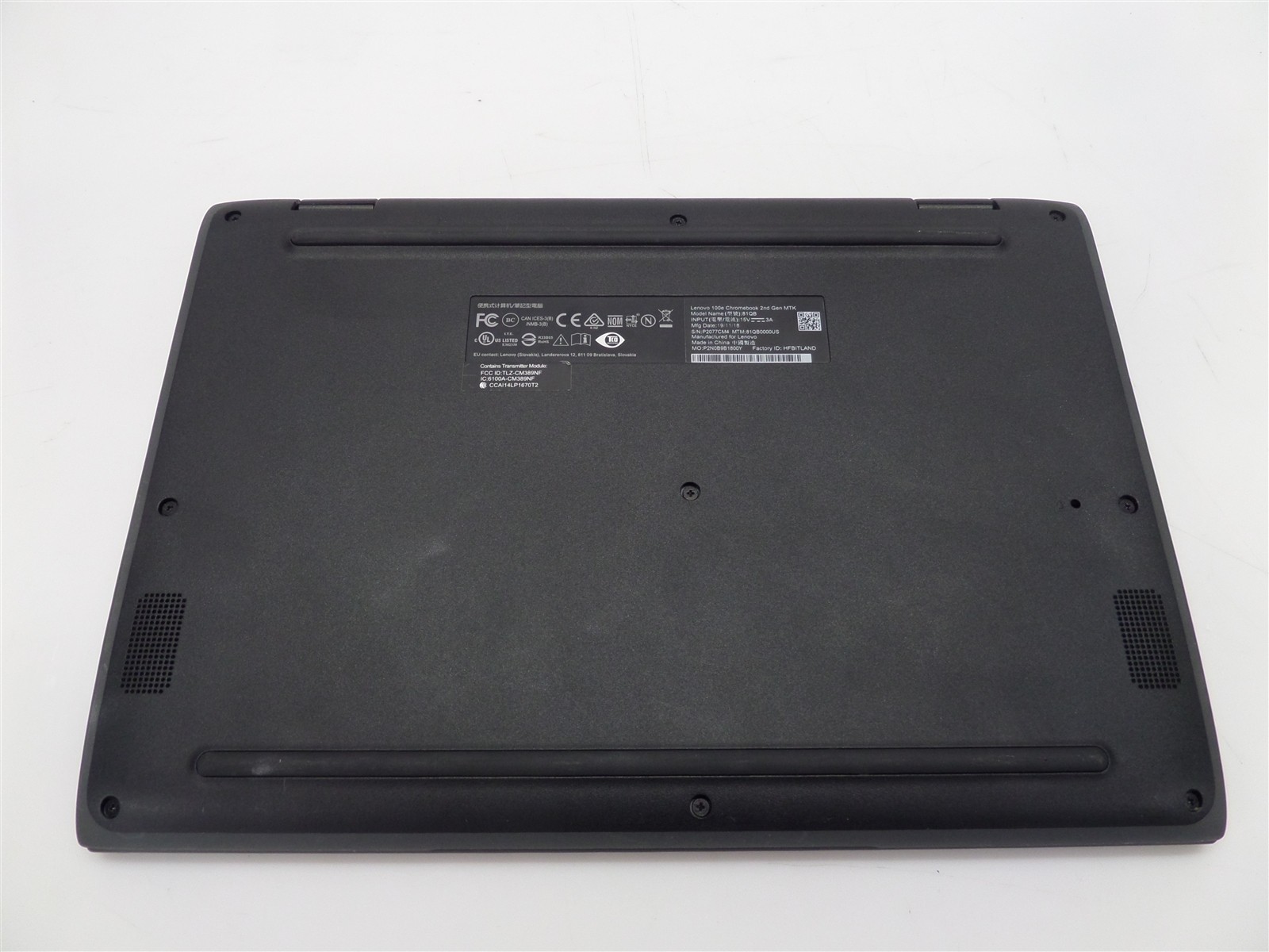 Lenovo 100e Chromebook 2nd Gen MTK 81QB MT8173C 1.8GHz CPU 4GB RAM 32GB eMMC