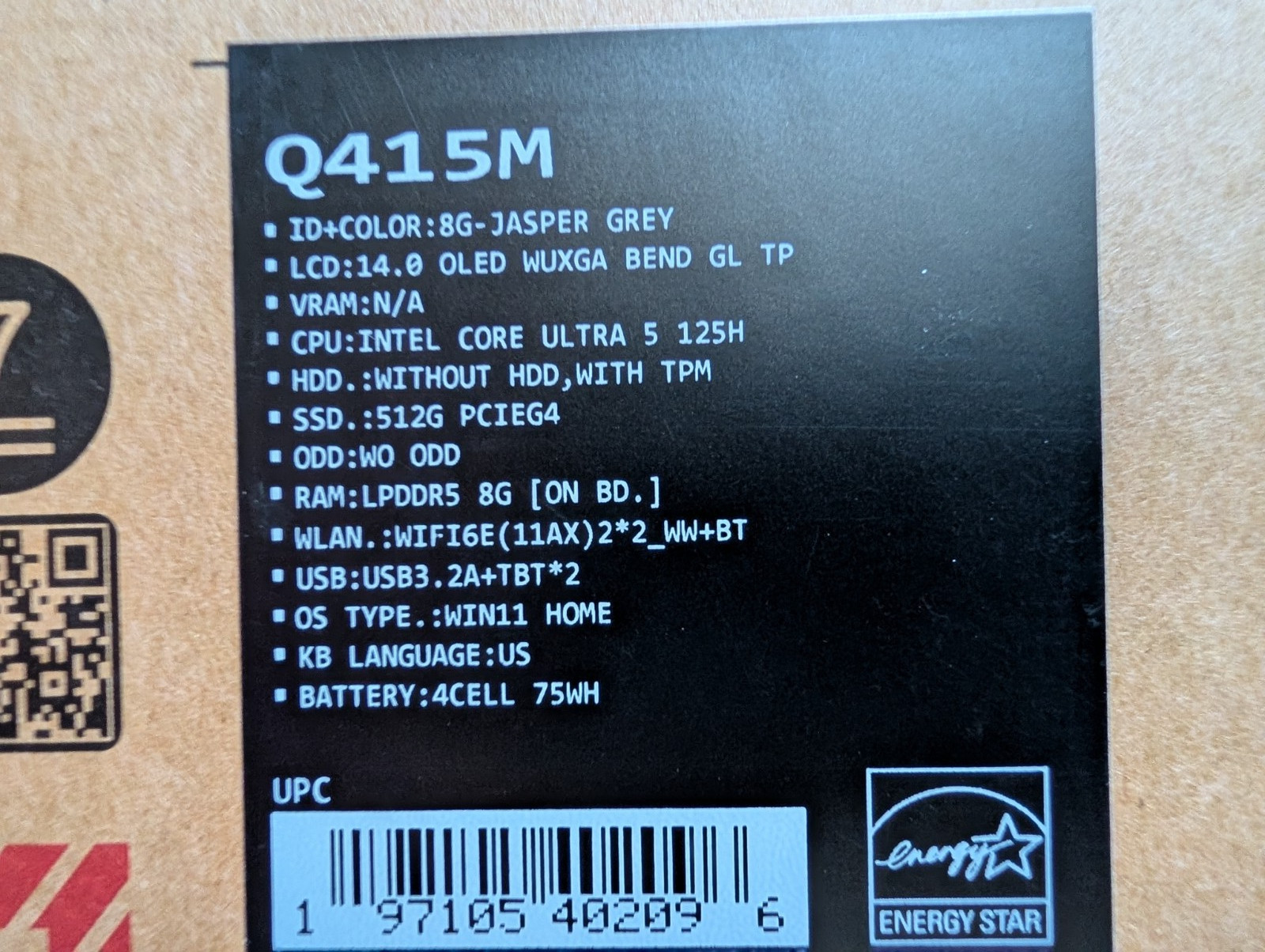 ASUS Zenbook Q415M 14″ OLED Touch WUGA Core Ultra 5 125H 512GB NVMe 8GB RAM