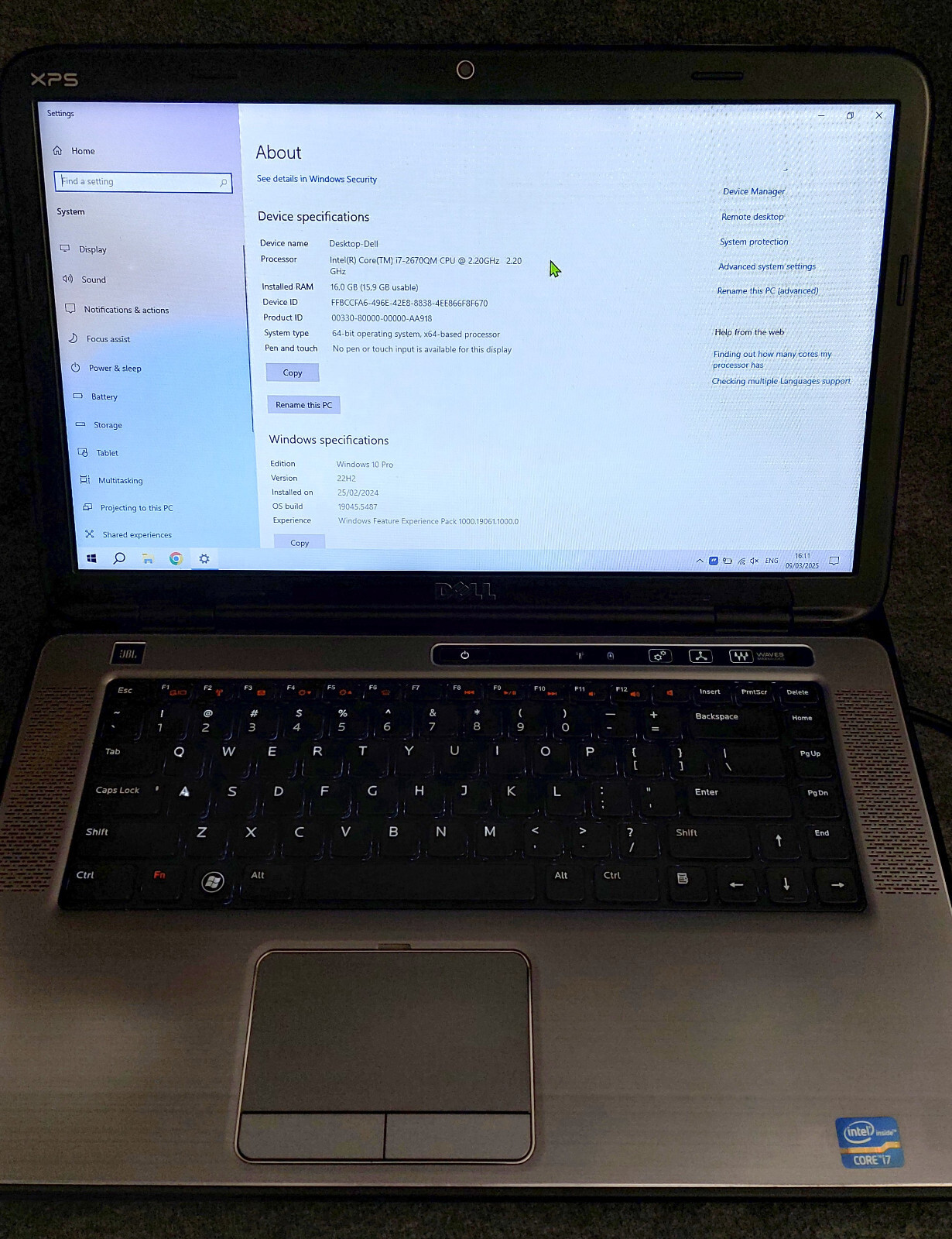 Laptop Dell XPS L502X