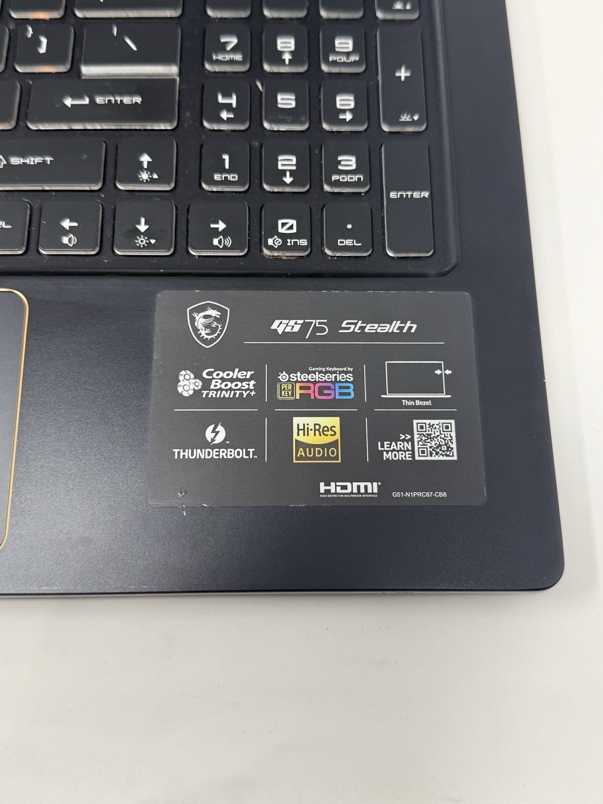 MSI GS75 Stealth 10SE-620 – 17.3″ FHD – i7-10875H –16GB RAM –RTX 2060 –512GB SSD