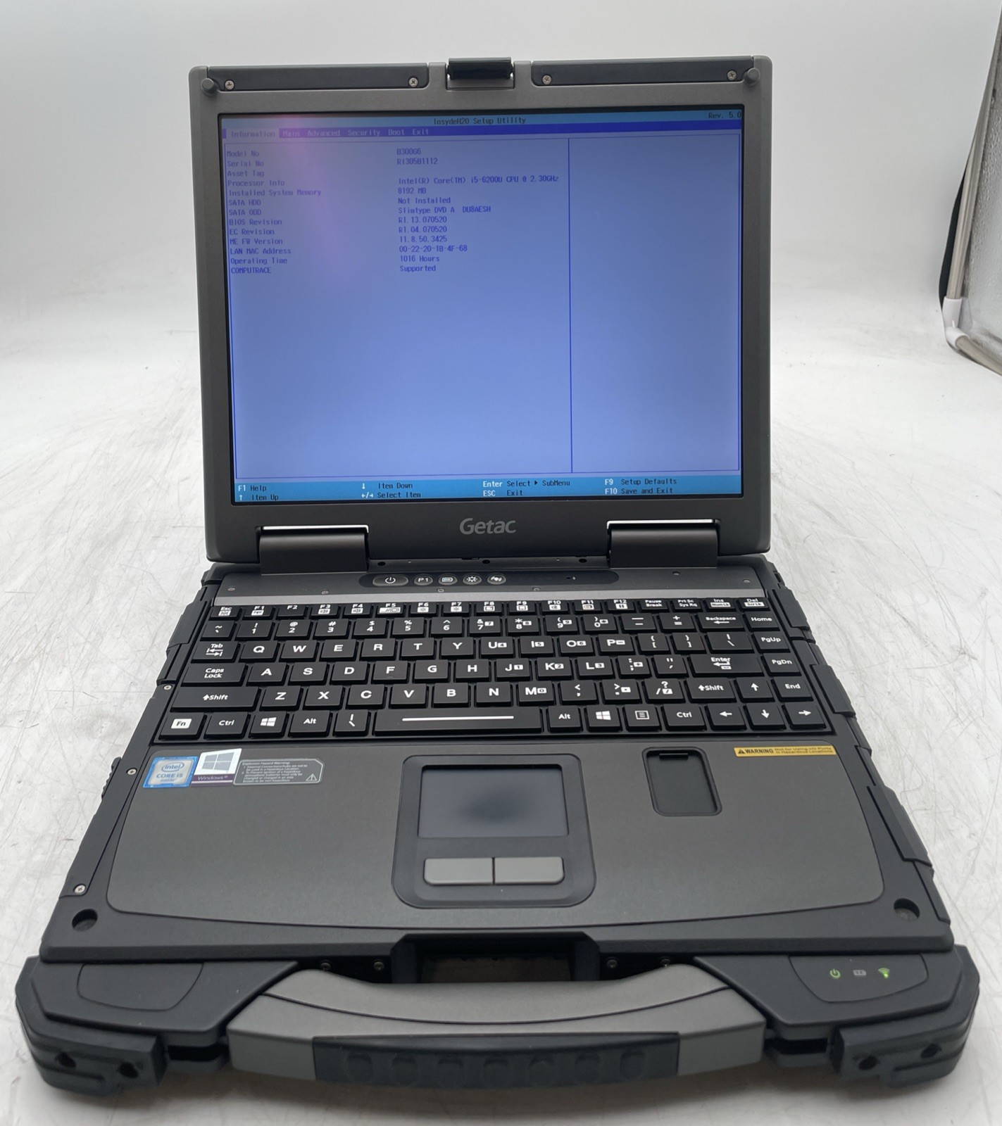 Getac B300 G6 Intel Core i5-6200U 2.3GHz 8GB RAM No Storage No OS