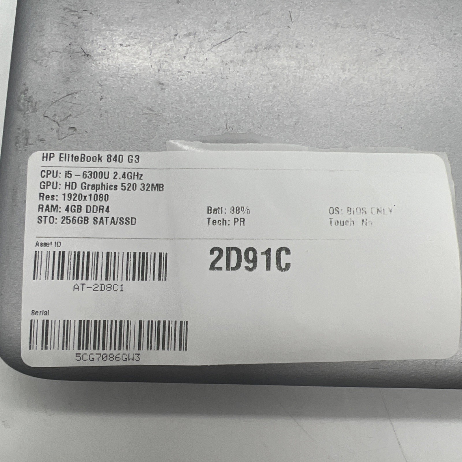 HP EliteBook 840 G3 i5 6300U 2.4GHz 4GB RAM No Drive No OS