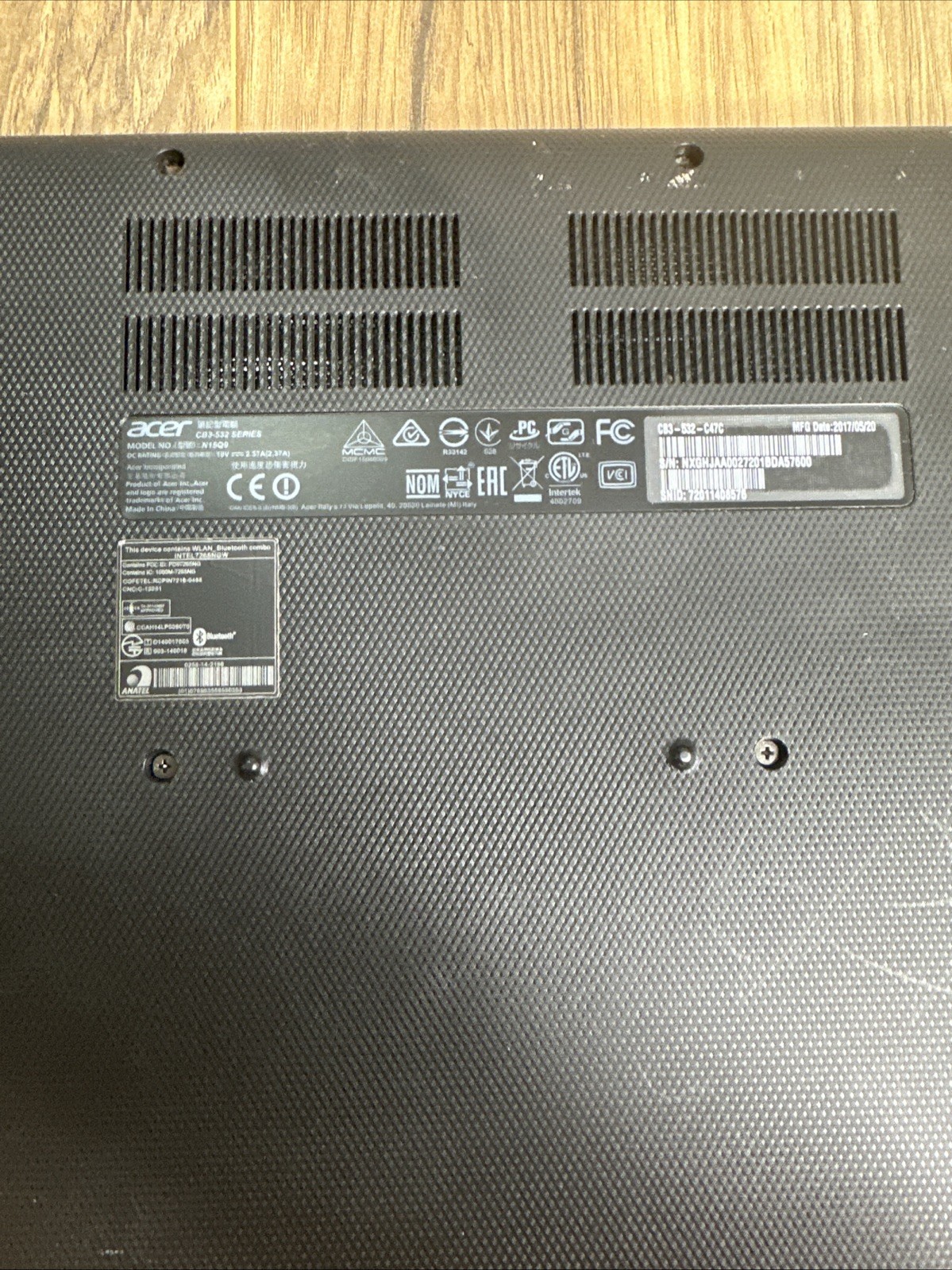 Acer Chromebook 15 CB3-532 With Charger