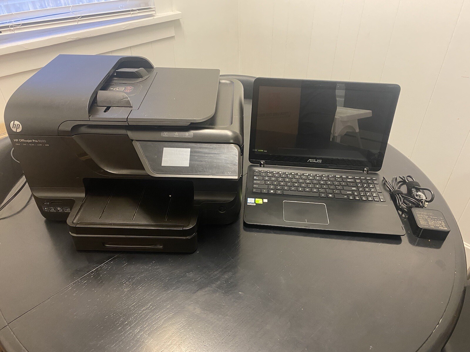ASUS Q524 Laptop & HP OfficeJet Printer