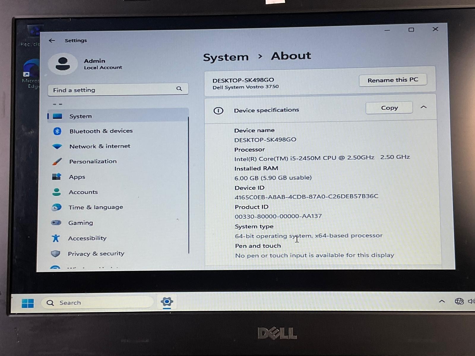 Dell Vostro 3750 17.3″ Laptop Intel Core i5 2.50 GHz 64-bit Black