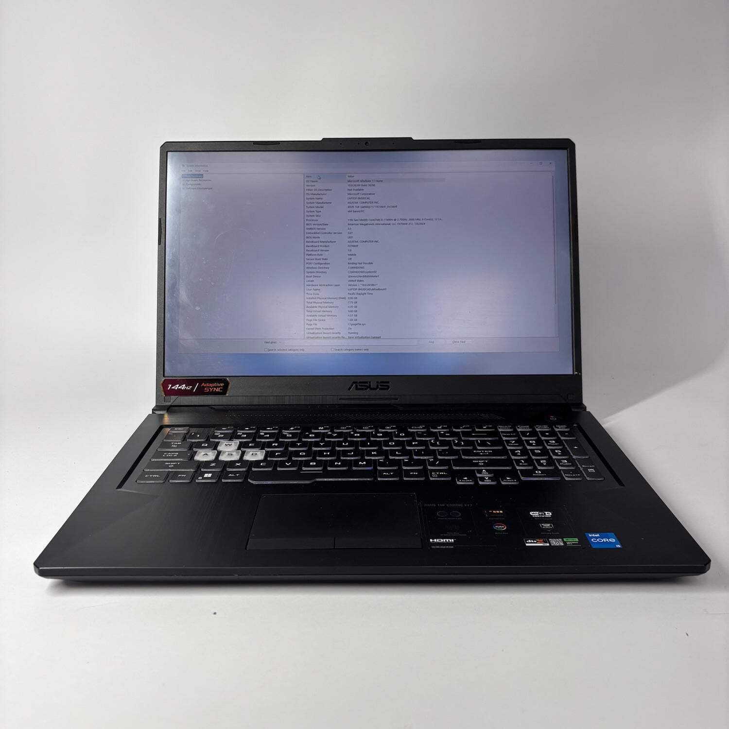 Asus TUF F17 FX706HF 14″ i5-11400H 2.7GHz 16GB RAM 512GB SSD SSD GeForce RTX2050
