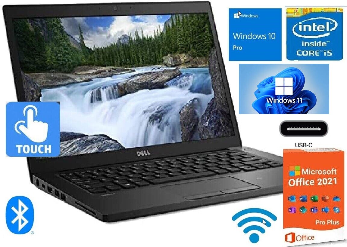 Dell Latitude 7480 Touch 8GB 16GB 32GB RAM 256GB 512GB 1TB 2TB SSD Excellent Bat