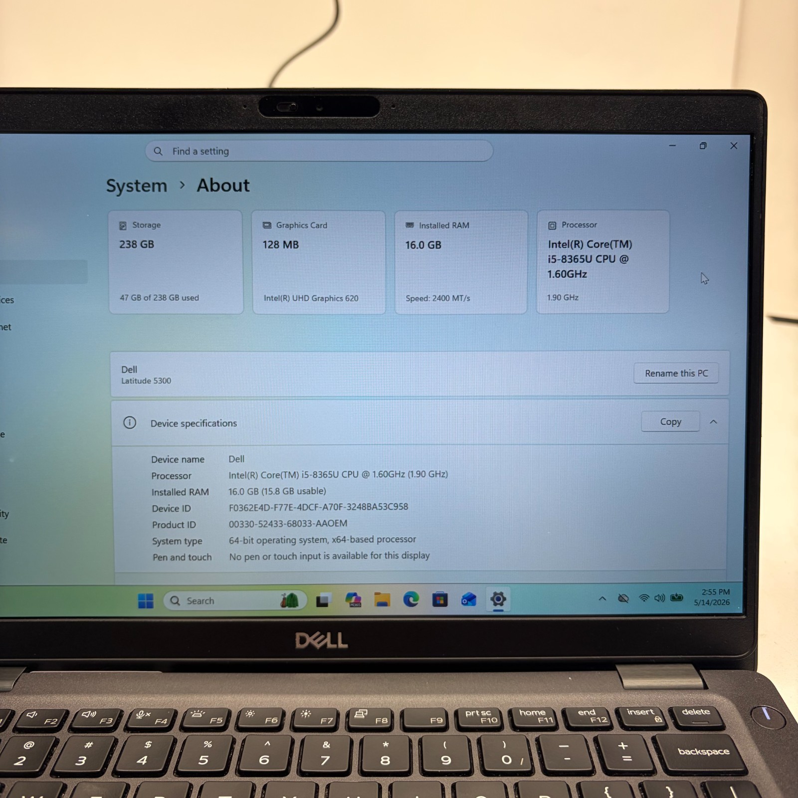 Dell Latitude 5300 w/ Power Supply