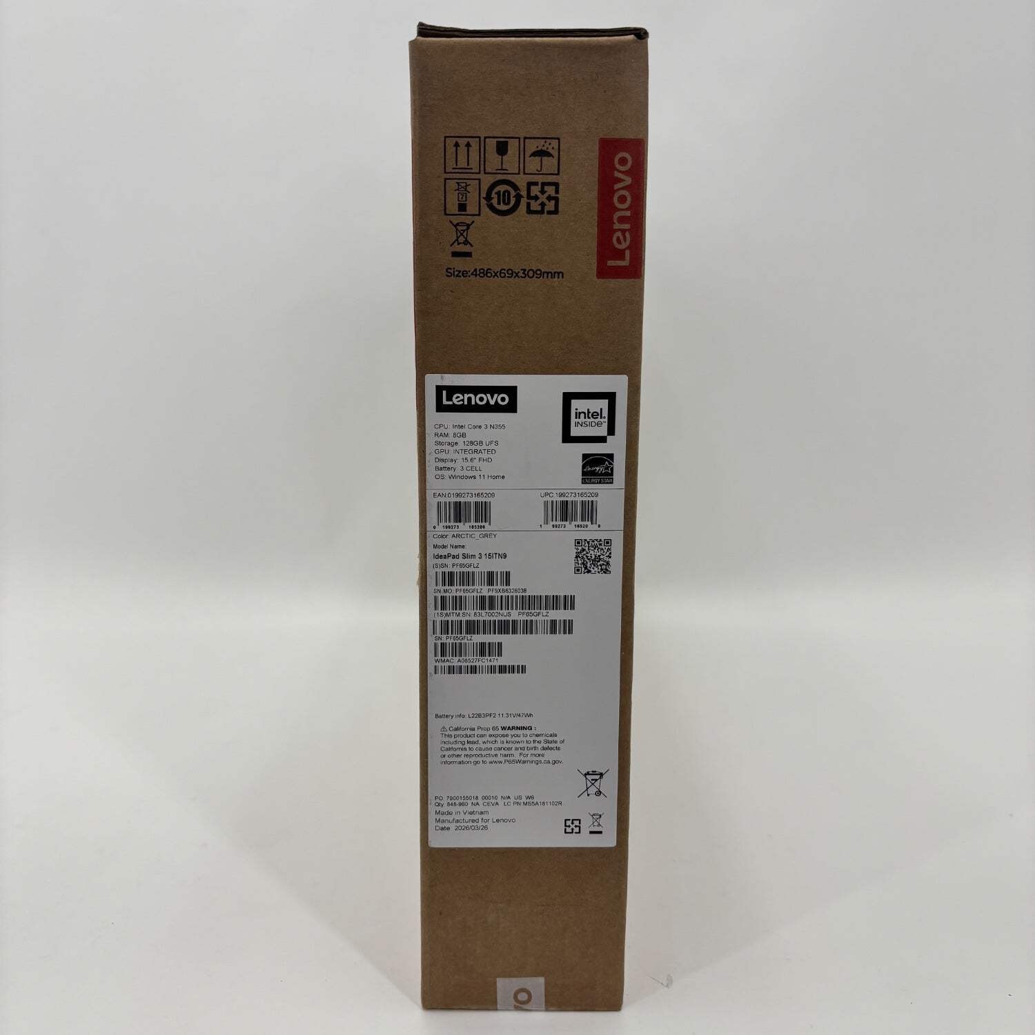 Lenovo Ideapad Slim 3 15ITN9 15.6″ Core 3 N355 3.9GHz 8GB RAM 128GB SSD
