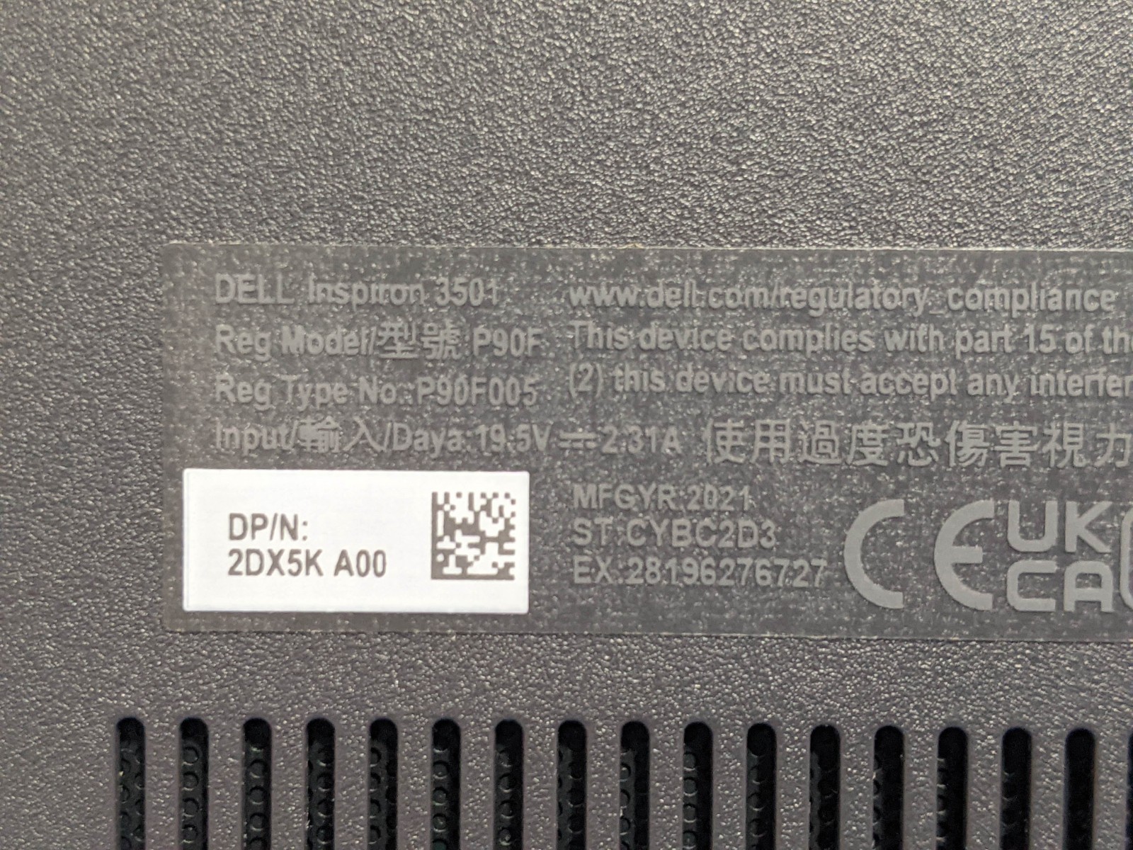 Dell Inspiron 3501 15.6″FHD Intel Core i5-1135G7 2.4GHz 12GB 256GB W11H +Charger