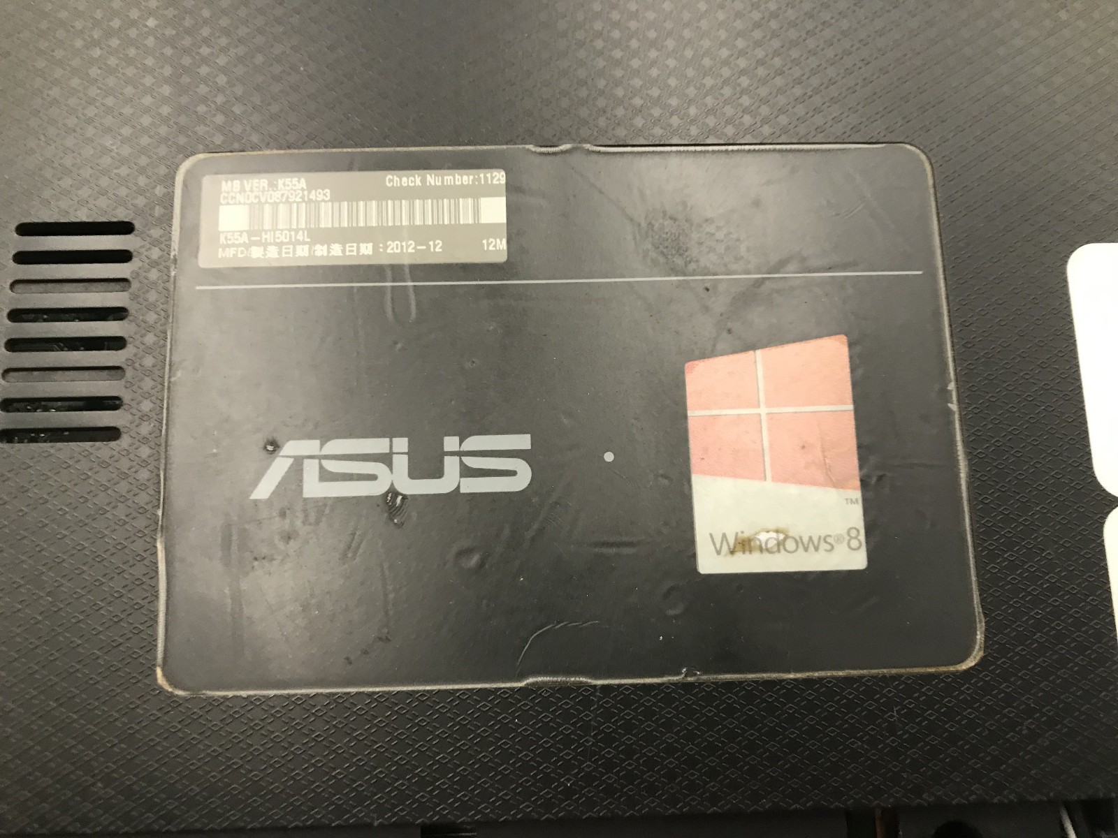 ASUS K55A NOTEBOOK – BOOTS TO BIOS – INTEL I5 3210M – 4GB RAM – READ DESCRIP -BB