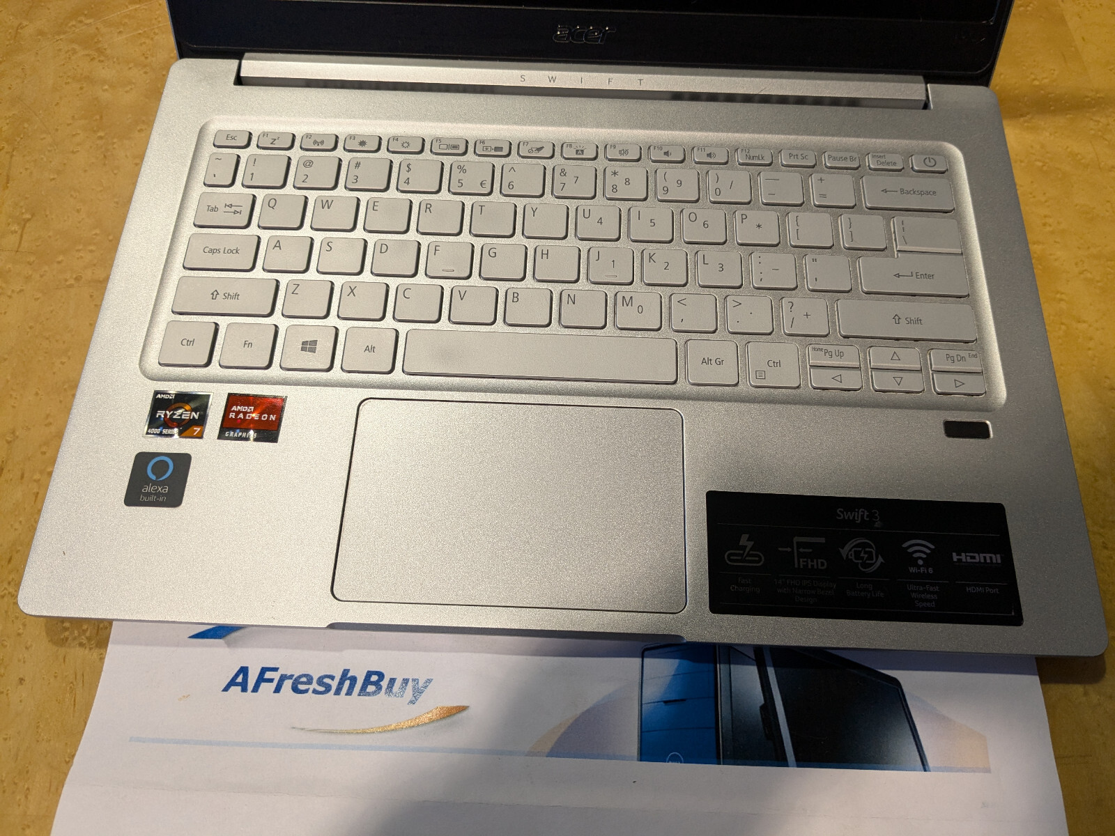 Acer Swift 3 SF314-42-R2YT 14″ FHD AMD Ryzen7 4700U 8GB Ram 256GB SSD No OS