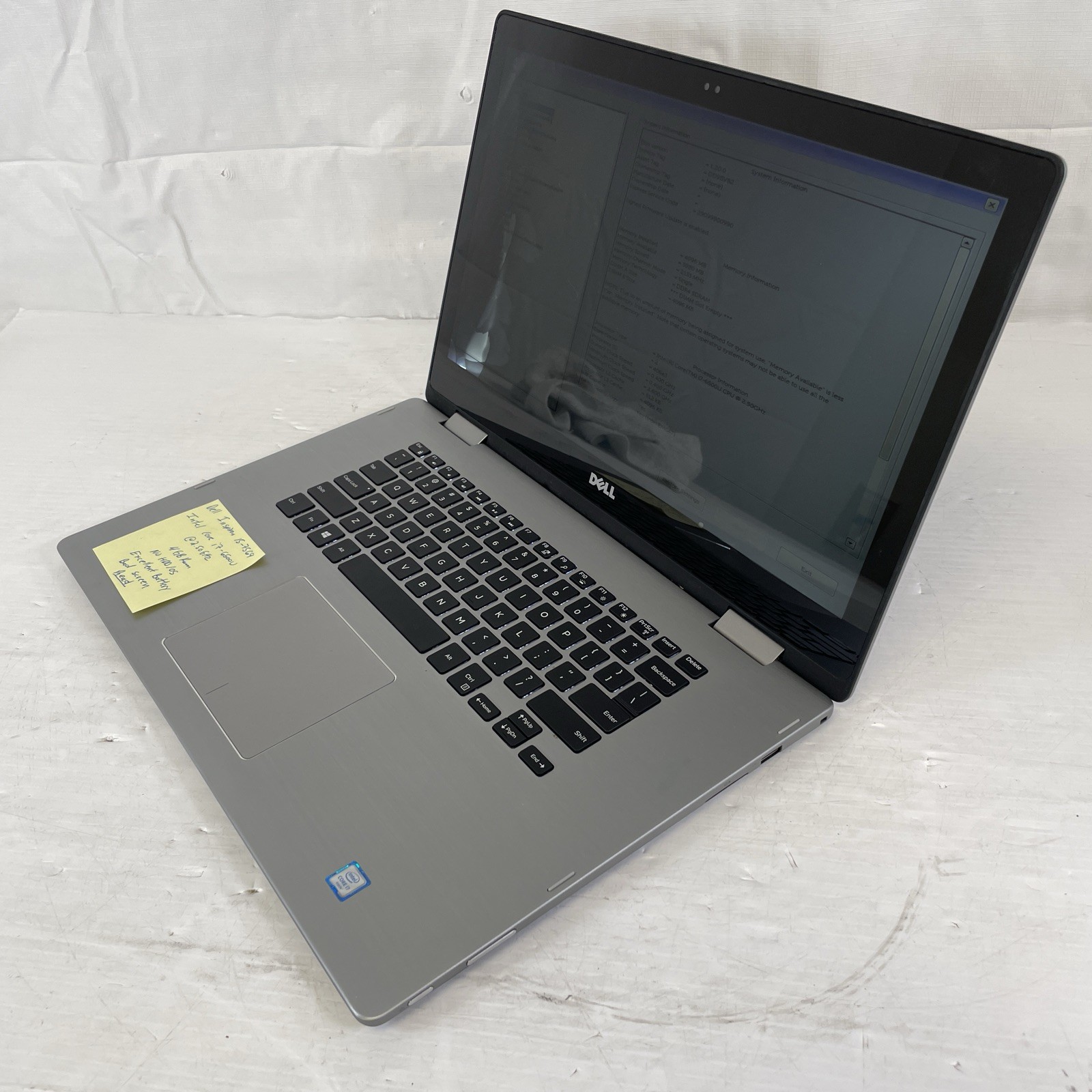 Dell Inspiron 15-7568 15.6” TOUCH Core i7-6500U 2.5GHz 4GB RAM No SSD/OS – READ