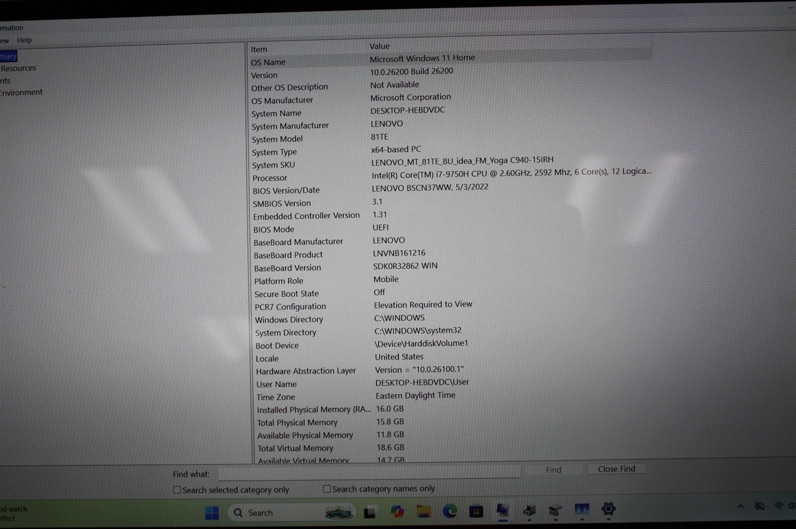 15.6″Lenovo idea Yoga C940-15IRH i7-9750H 2.60GHz RAM 16GB NVMe 256GB GTX 1650