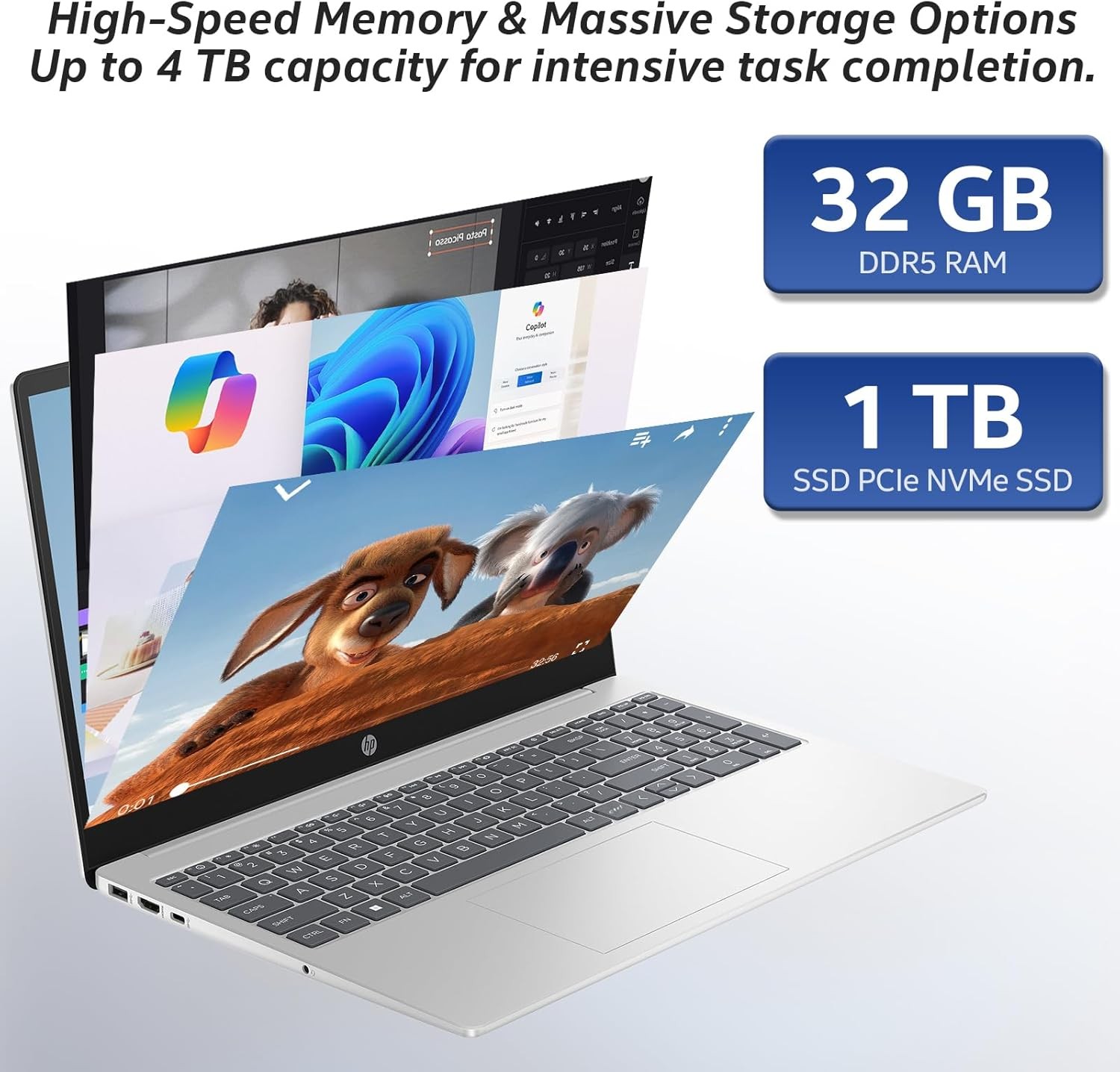 HP 17.3″ Laptop computer Win11Pro 2.7~4.3GHz AMD Ryzen 5-7430U 16GB RAM 1TB SSD