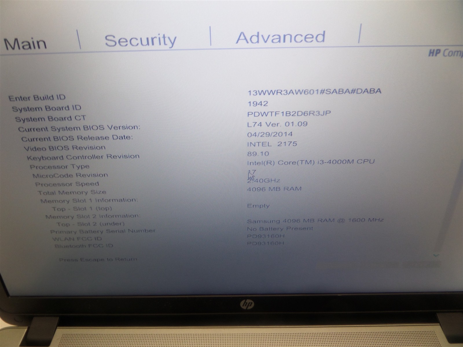 HP ProBook 450 G1 15.6″ Laptop w/ i3-4000M 2.4GHz CPU 4GB RAM – No HDD/Battery