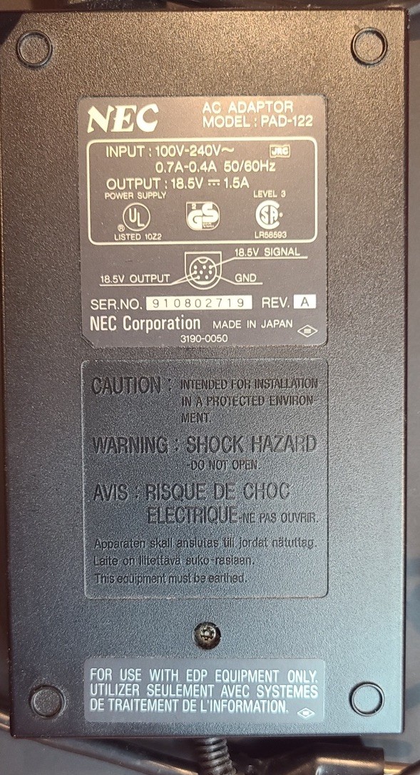 NEC UltraLite SL20 Notebook Laptop Black, Casual Computing/Parts, AC Adapter