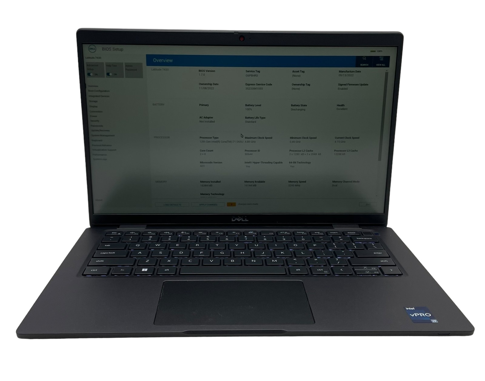 DELL LATITUDE 7430 14″ i7-1265u 16GB RAM 256GB SSD – GRADE D