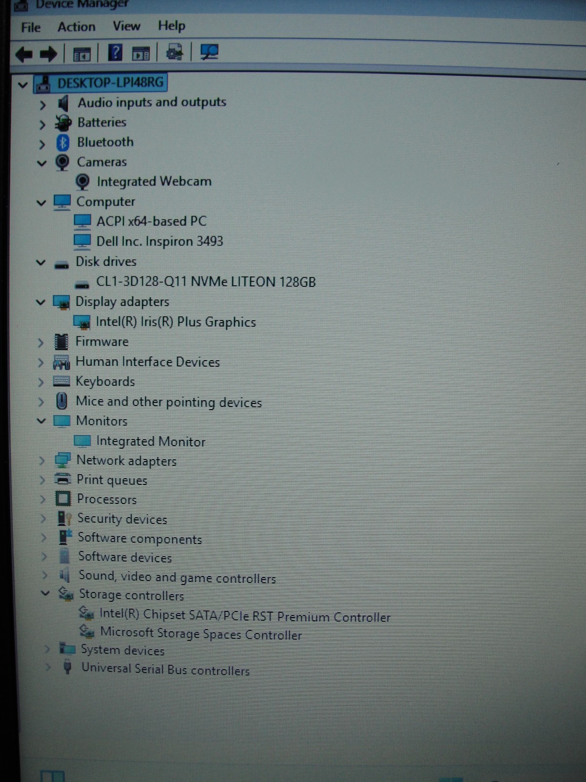 Dell Inspiron 3493 Intel Core i5-1035G4 1.1GHz 4GB 128GB SSD 14″ HD Win 11 Home