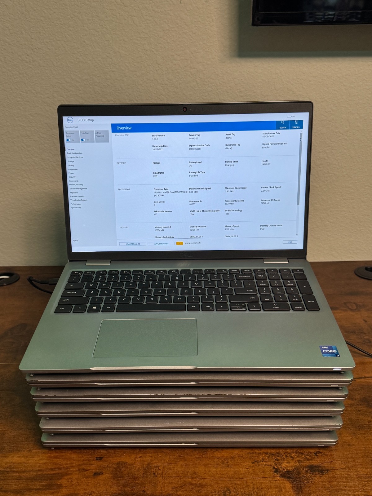 Lot of 6 Dell Precision 3561 I7-11850H @ 2.5GHz 16GB RAM NO SSD NVIDIA T600
