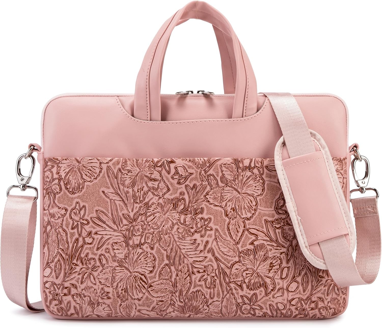 Embossed PU Leather 360° Heavy Duty Protective Laptop Sleeve for 15 inch-16 inch