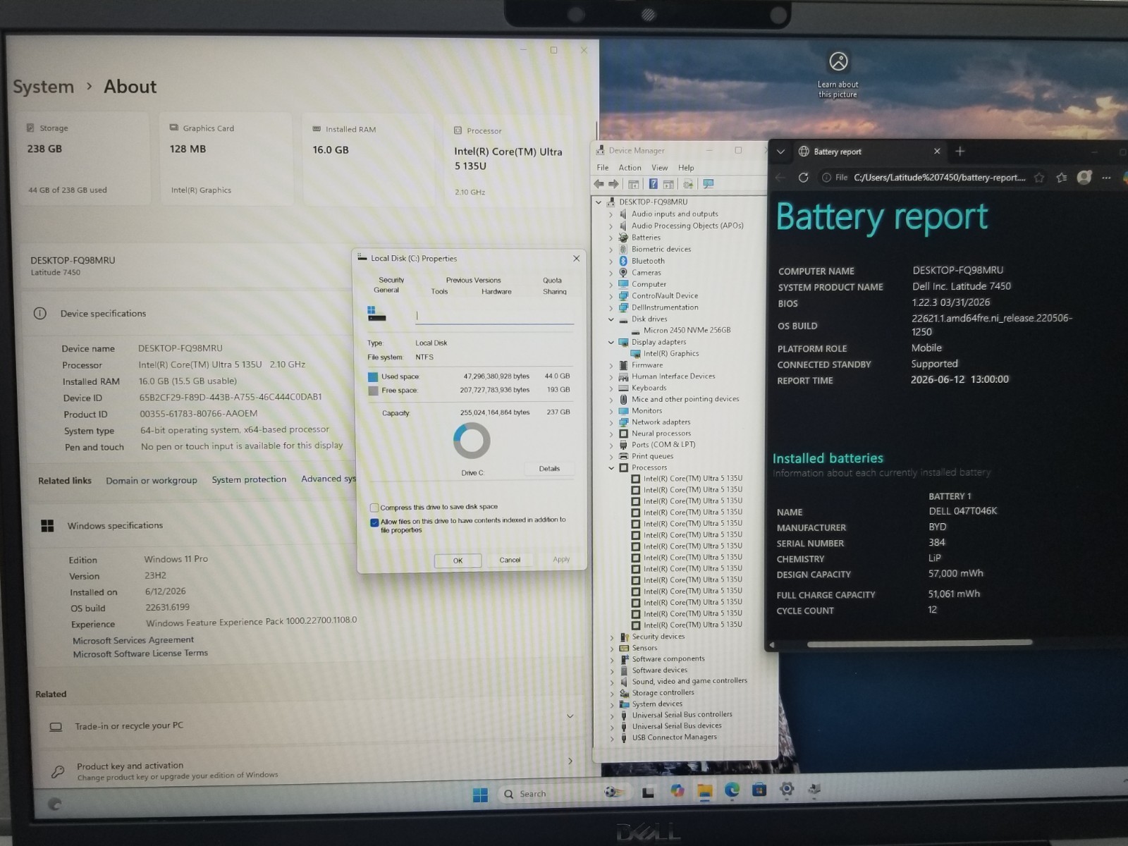 Dell Latitude 7450 14″ FHD+ Ultra 5-135U 4.4GHz 16GB RAM 256GB NVMe Win11P WRNTY