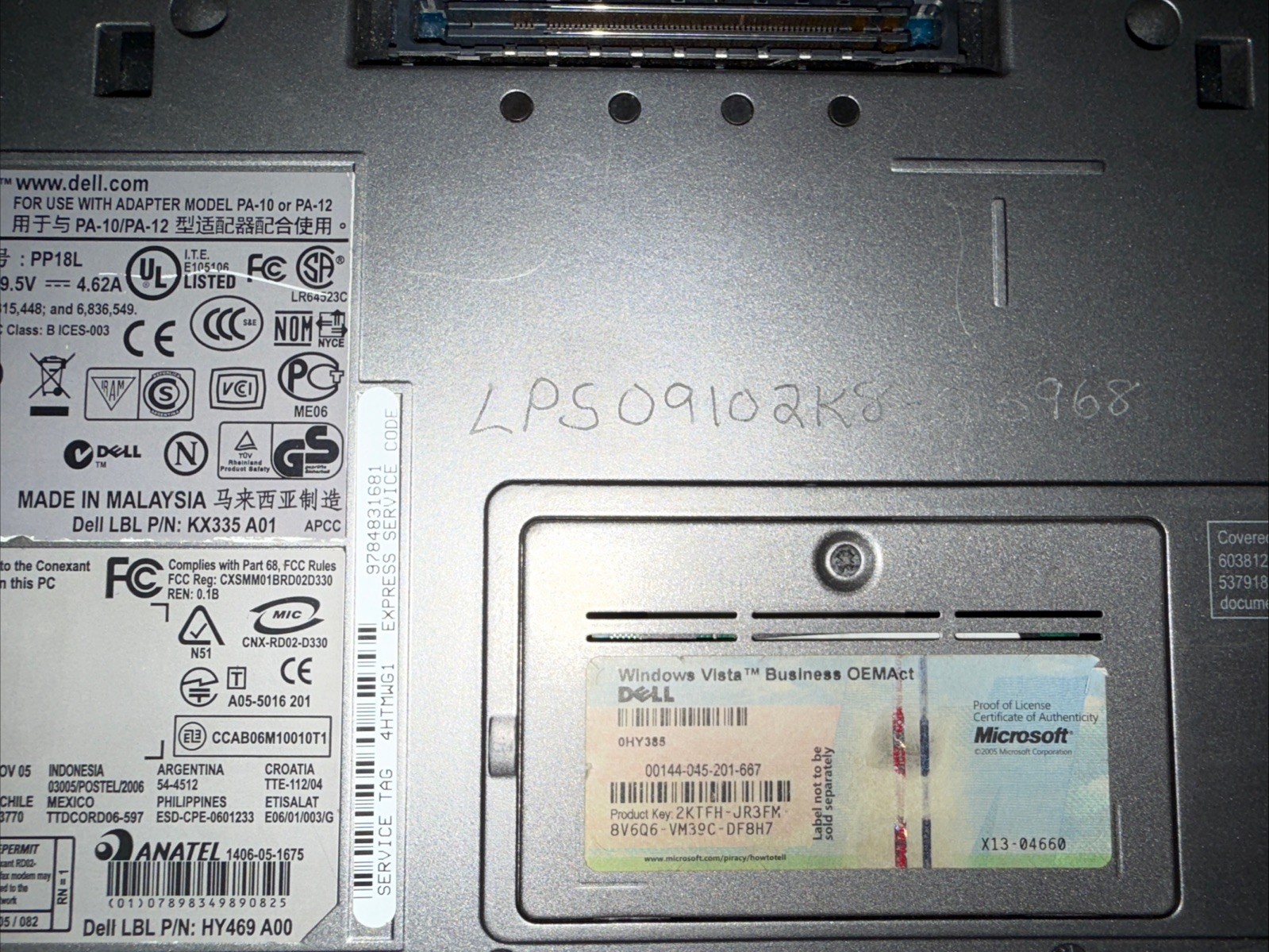 Dell Latitude D630 Laptop Intel Core, 2.5GB RAM , 80GB HDD Win XP BATTERY ISSUE