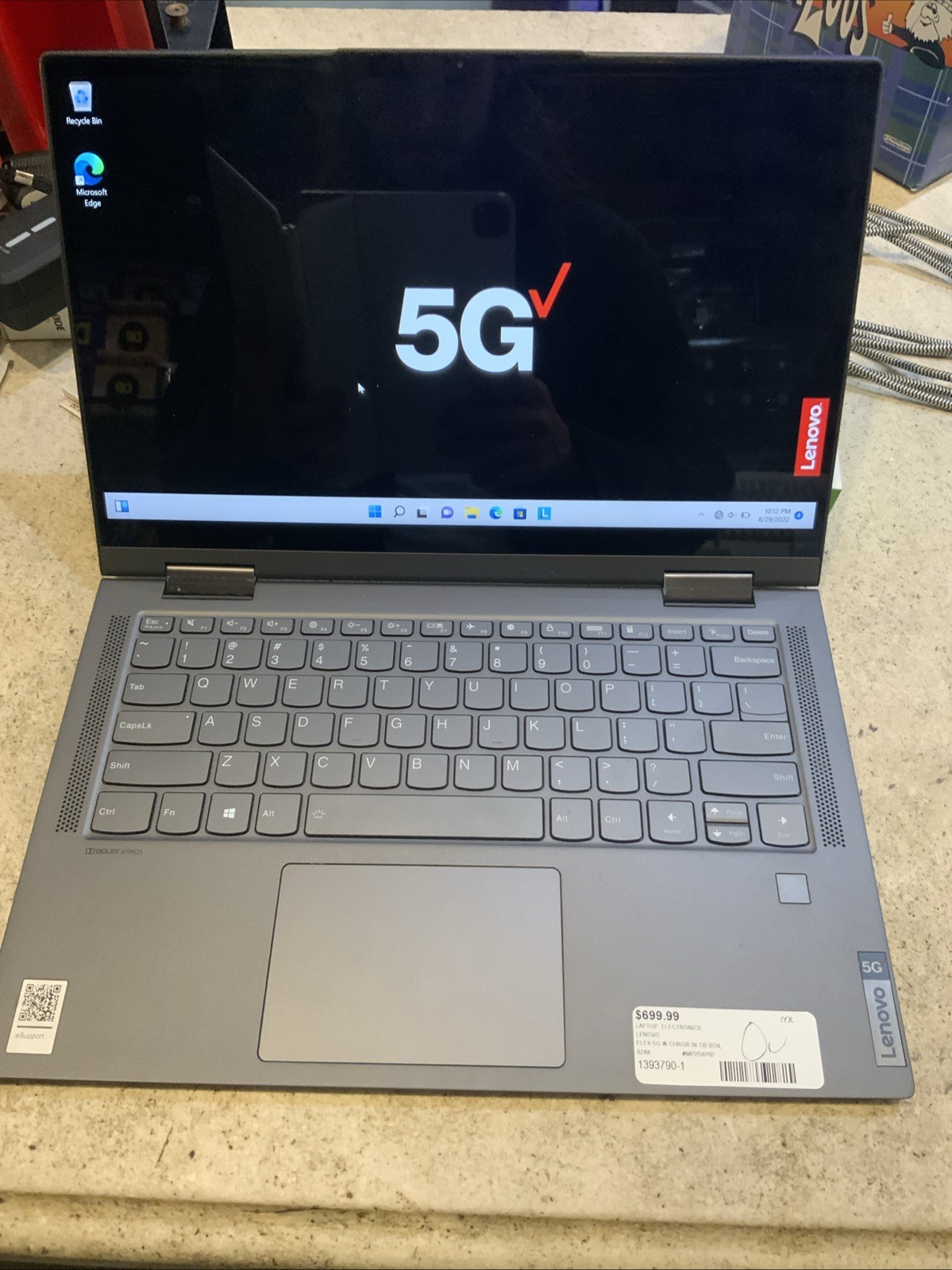Lenovo Flex 5G 14″(256 GB UFS 8gb RAM) Laptop – Gray 14Q8CX05 Touchscreen 2 In 1