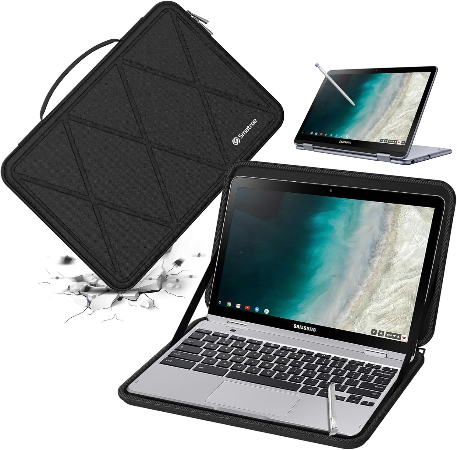 Hard EVA Protective Sleeve Case for 12.2 inch Samsung Chromebook Plus Notebook B