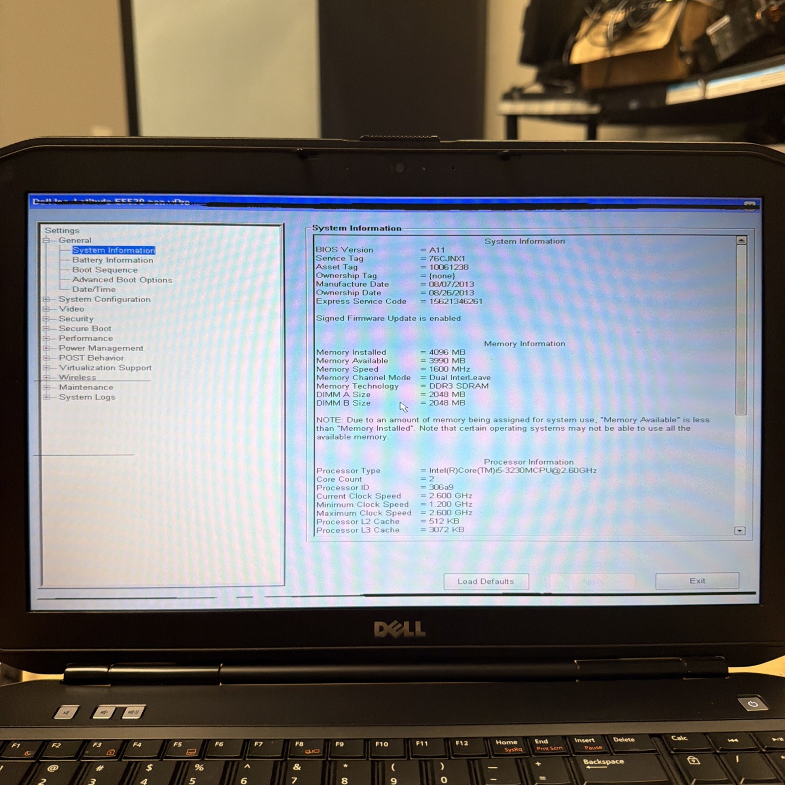 Dell Latitude E5530 Intel Core i5-3230M 2.60GHz 4GB RAM No HDD – Parts
