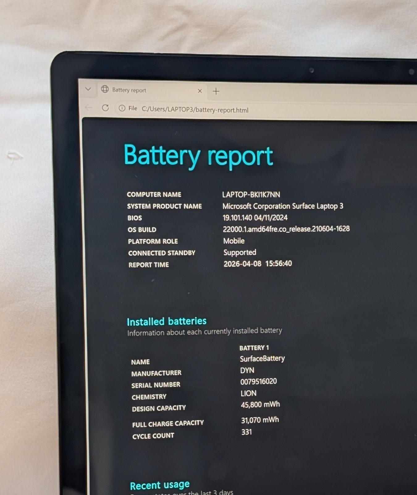 NICE Black Microsoft Surface LAPTOP 3 i7 16GB RAM 13.5 INCH WINDOWS 11 PRO