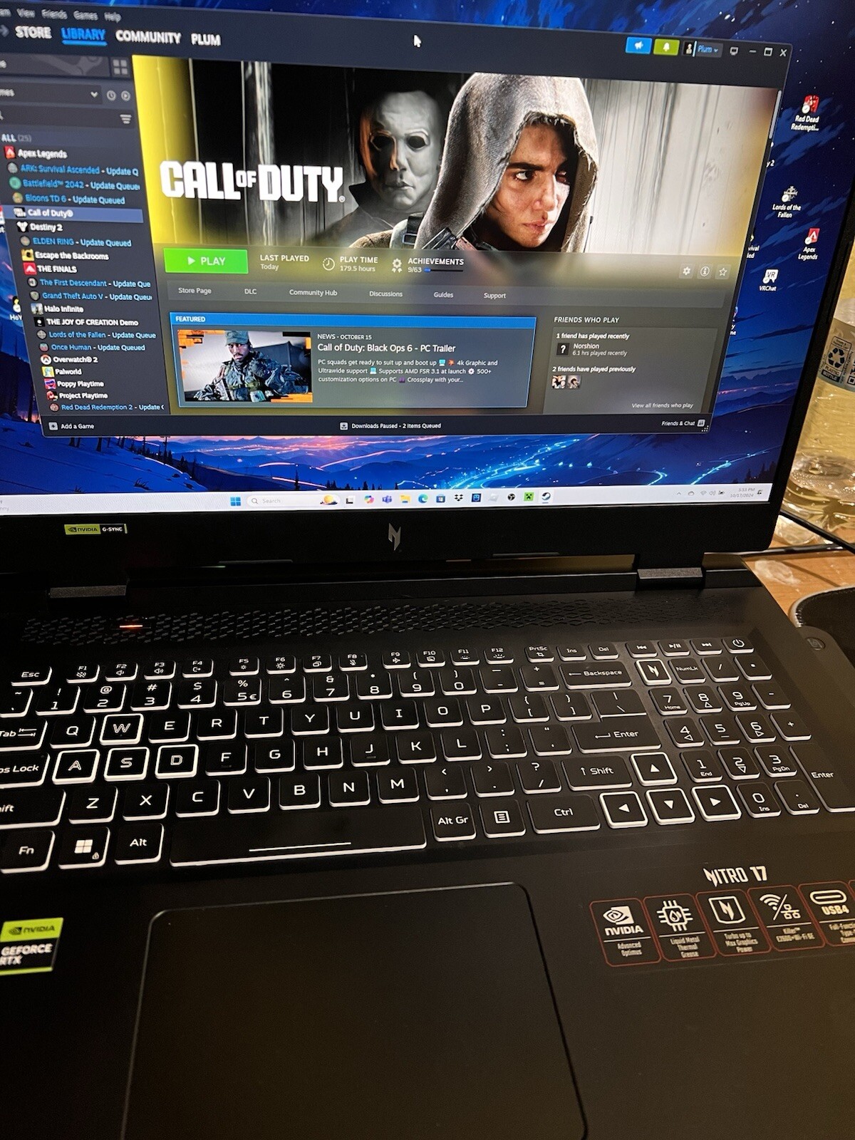 Acer Nitro AN17-41-R8N5 17.3” (1TB SSD, AMD Ryzen 7, 3.20 GHz, 16GB, NVIDIA…