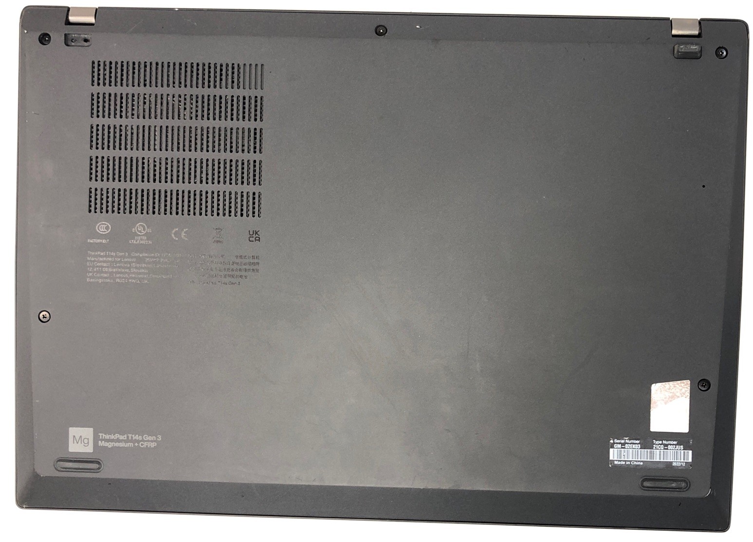 Lenovo ThinkPad T14s, AMD Ryzen 7 Pro 6850U @2.70Ghz, 16GB RAM, NO SSD/OS, READ*