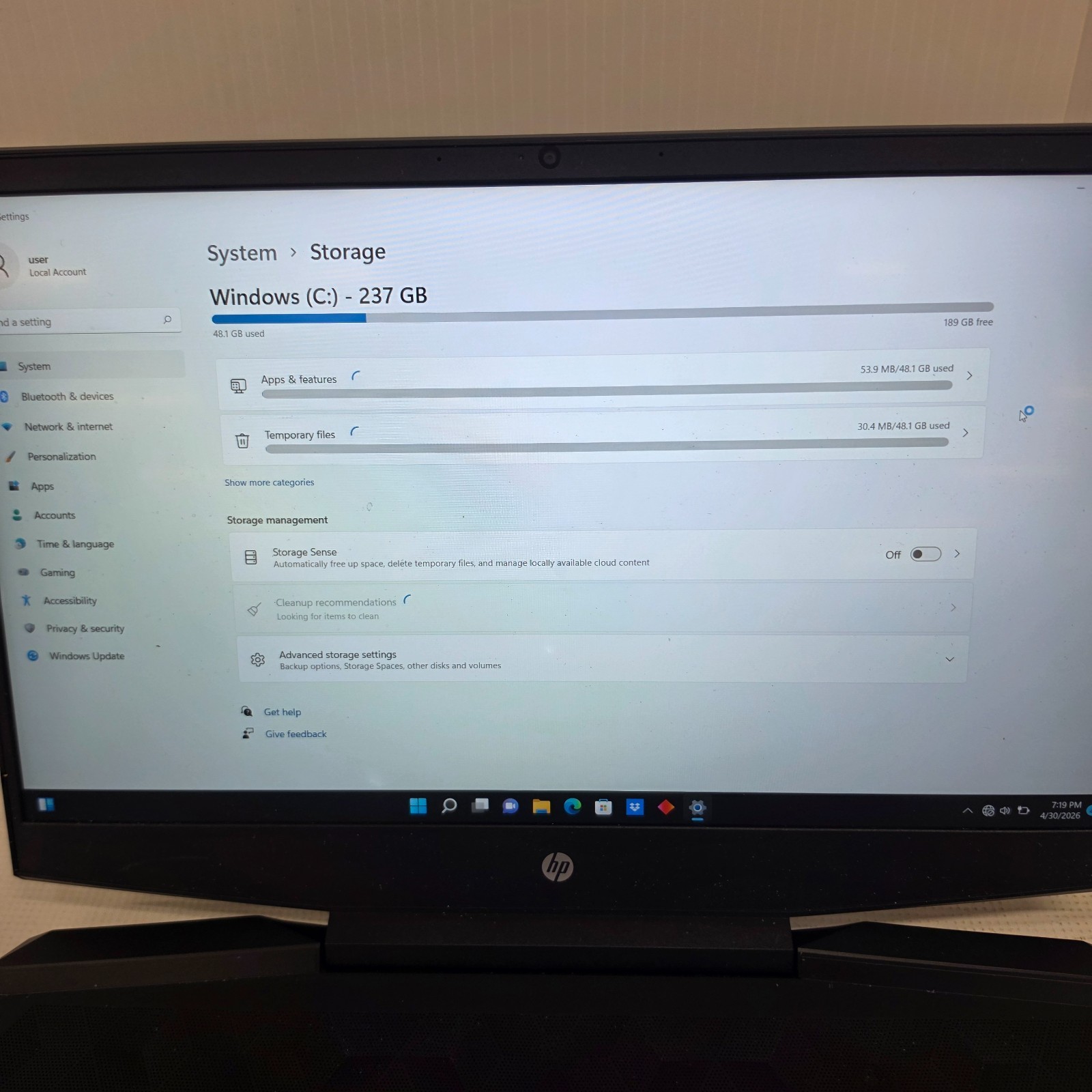 HP Pavilion Gaming Laptop 15-dk0056wm GTX 1650 (needs new battery & charger)