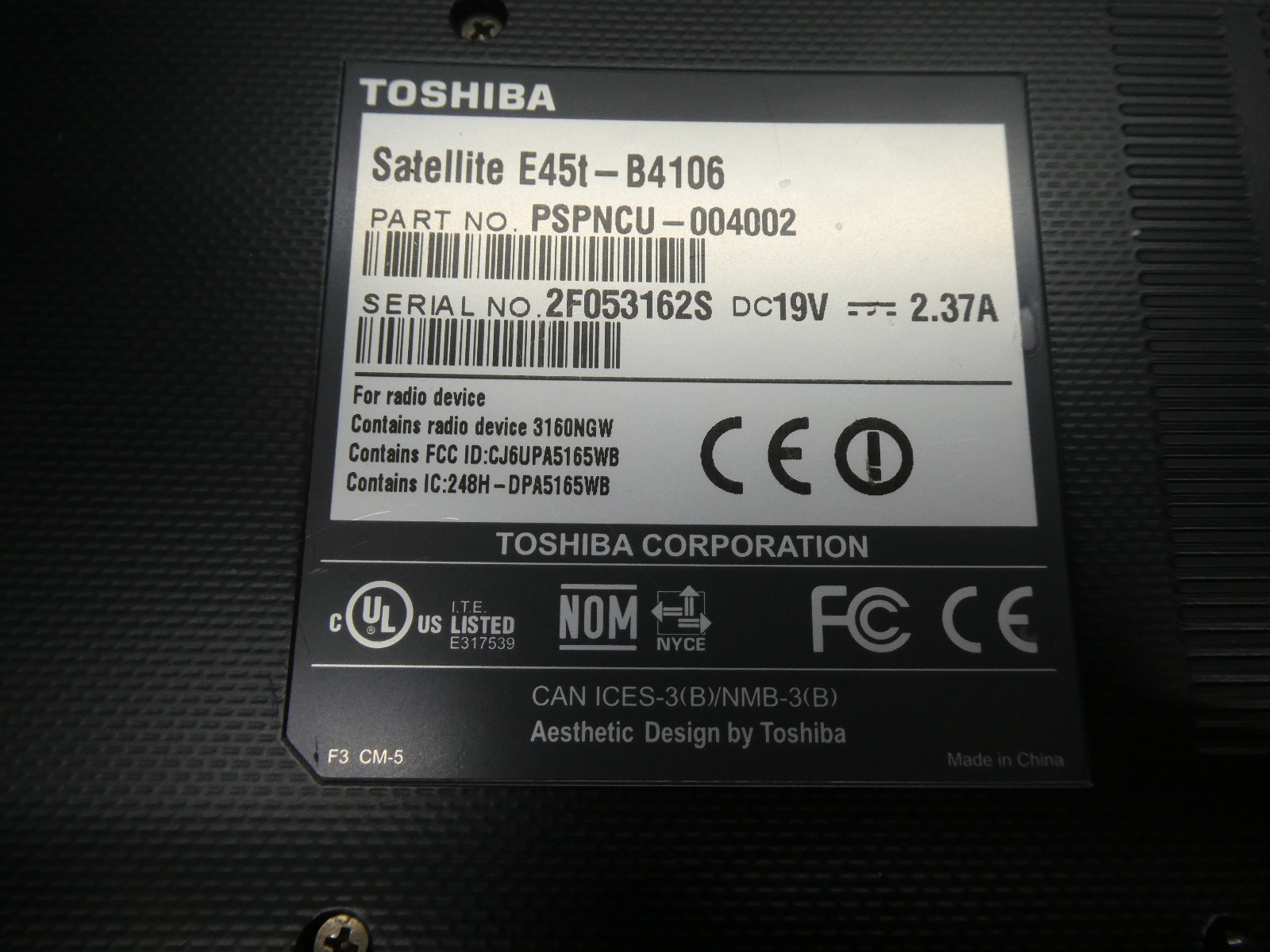 🍀 PARTS Toshiba Satellite E45t-B4106 i5-5200 2.2 NO RAM OR HDD 14” Touchscreen