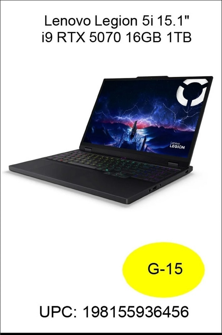 Lenovo Legion 5i 15.1″ OLED, Core i9 14900HX, 16GB, 1TB,GeForce RTX™ 5070 8GB
