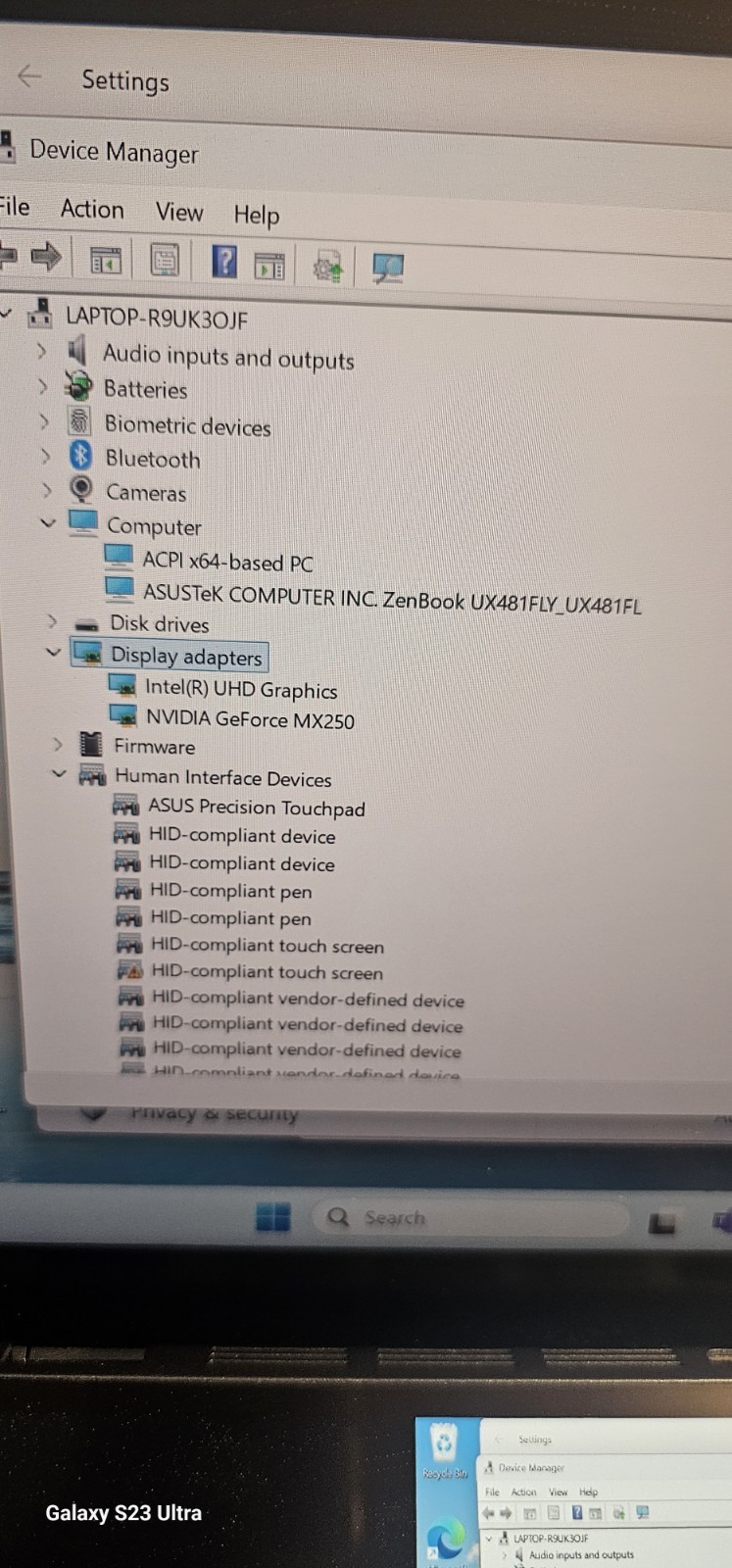 asus zenbook ux481fl dual screen laptop, nvidia mx250, 1tb ssd