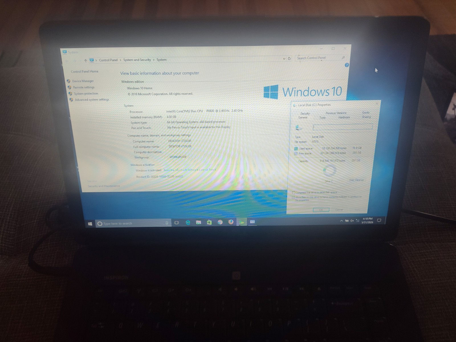 Dell Inspiron 1545 Laptop 4GB/320GB