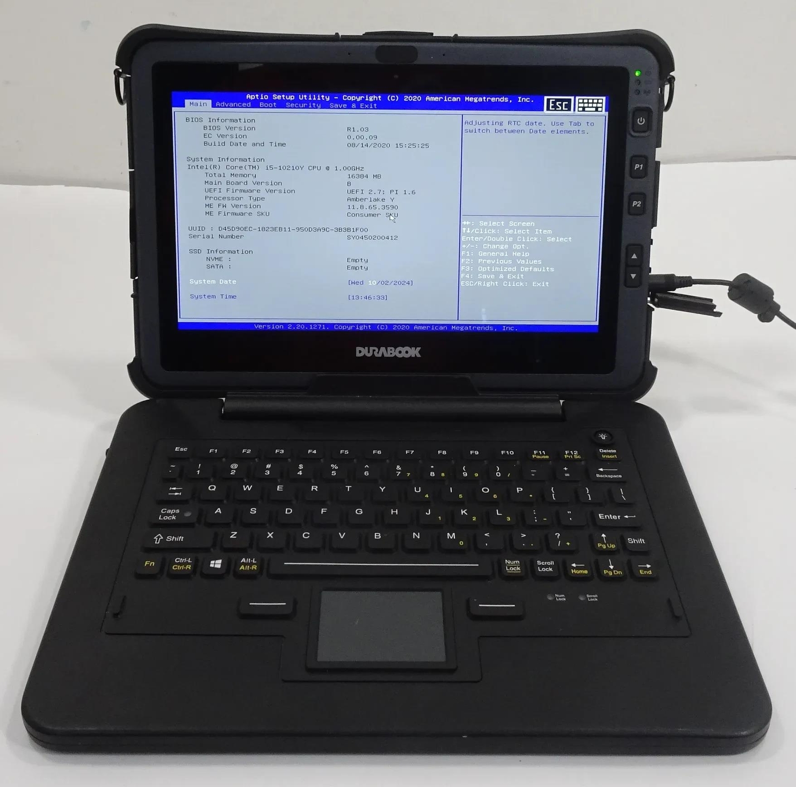 DURABOOK U11I Rugged 11.6″ Core i5-10210Y 1.0GHz 16GB No SSD Touch Screen