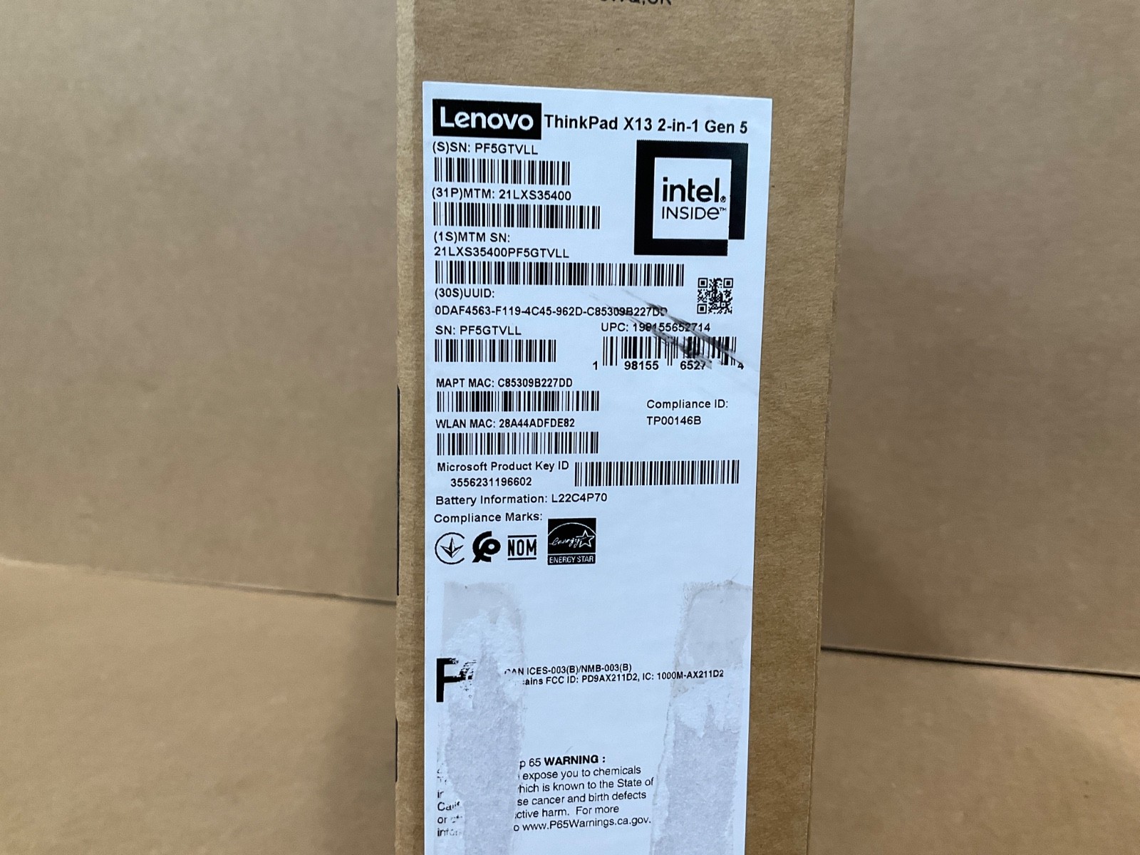 Lenovo ThinkPad X13 Gen5 U7-165 32GB 256GB 13.3″ TOUCHSCREEN W11P 21LXS35400