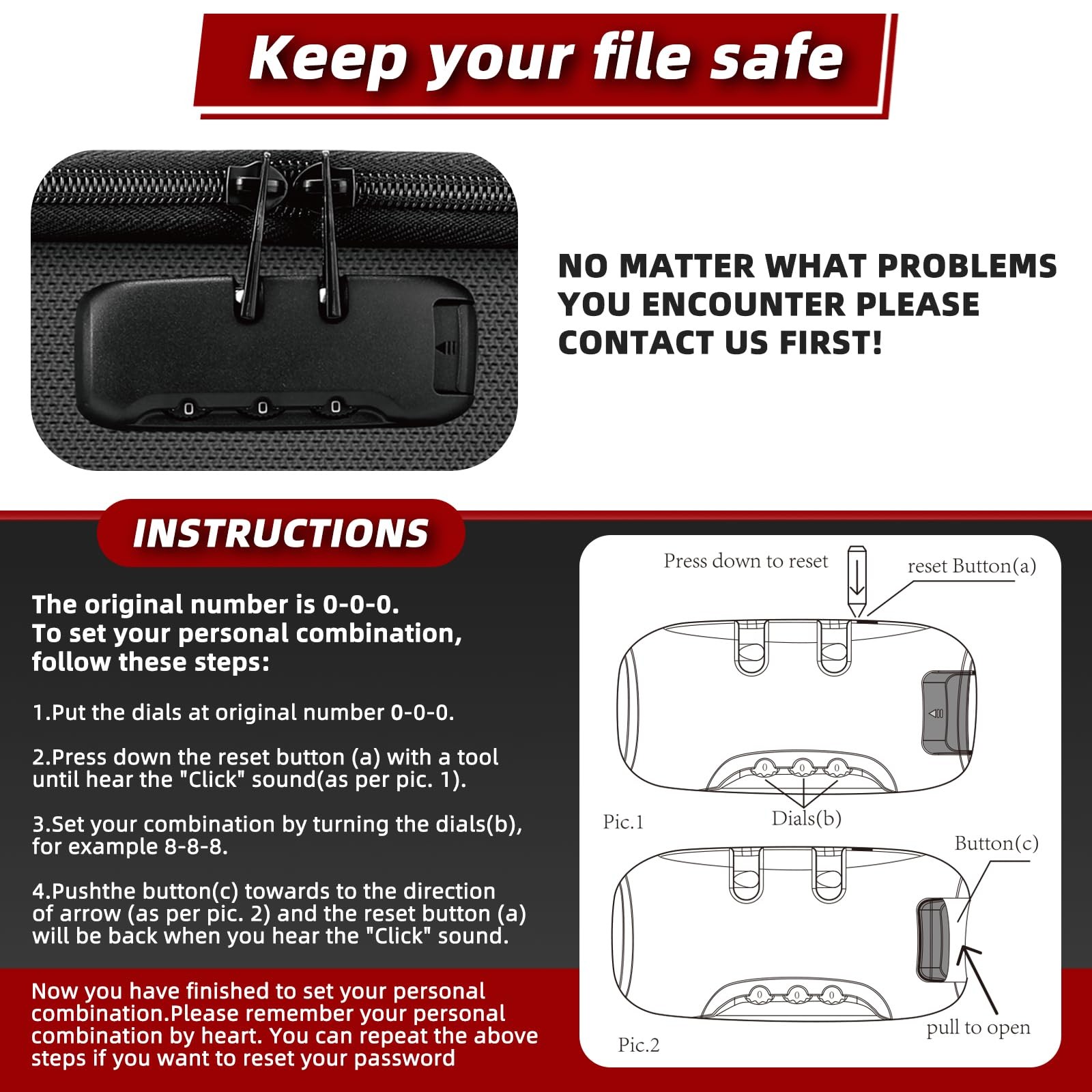 Fireproof Document Box Hard Case w/ Lock, Multi-Layer Fire Water Resistant Safe