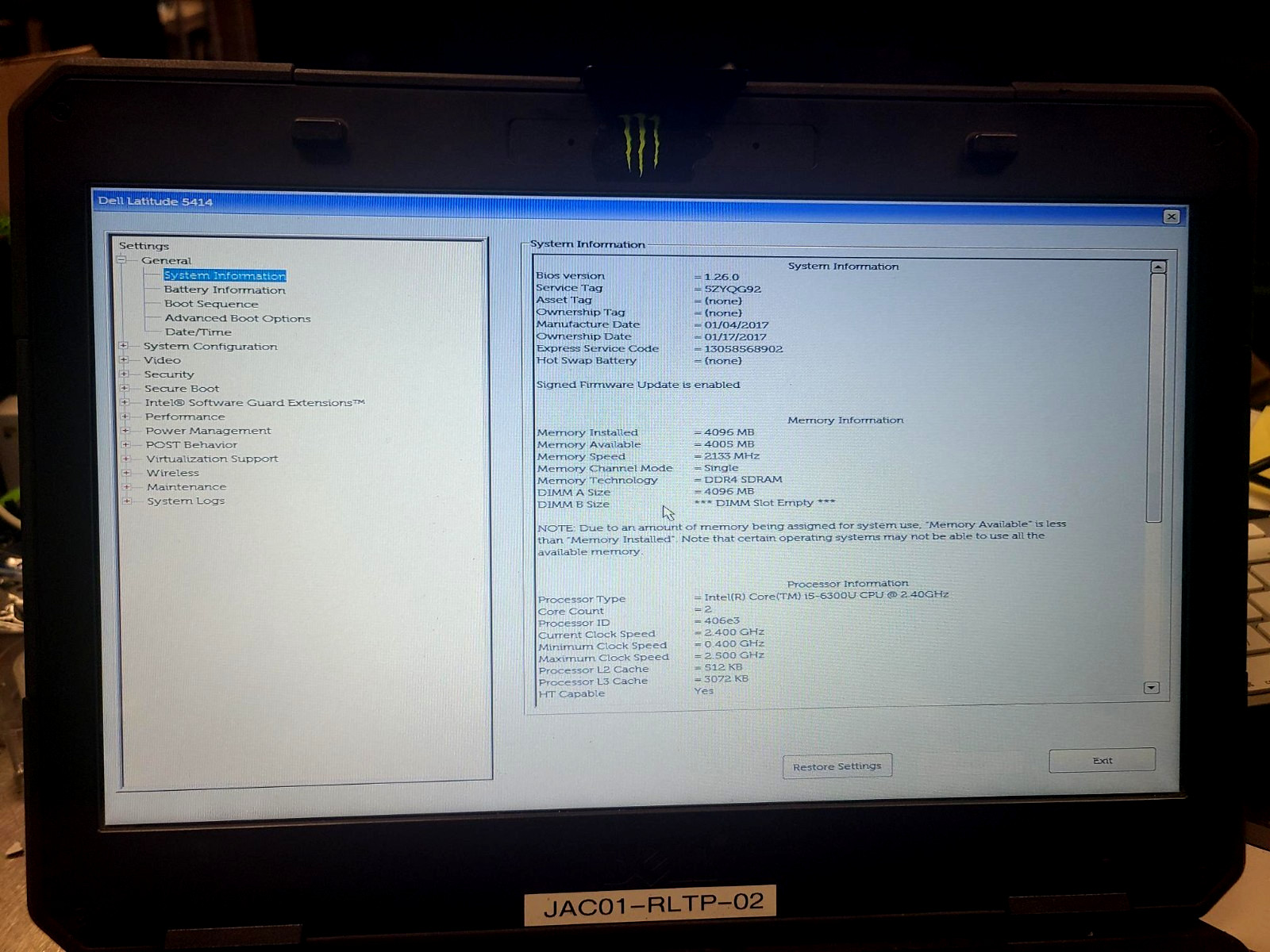 DELL Latitude 5414 Rugged 14″ FHD I5-6300U 512GB 4GB W10P Backlit DVD wifi/BT
