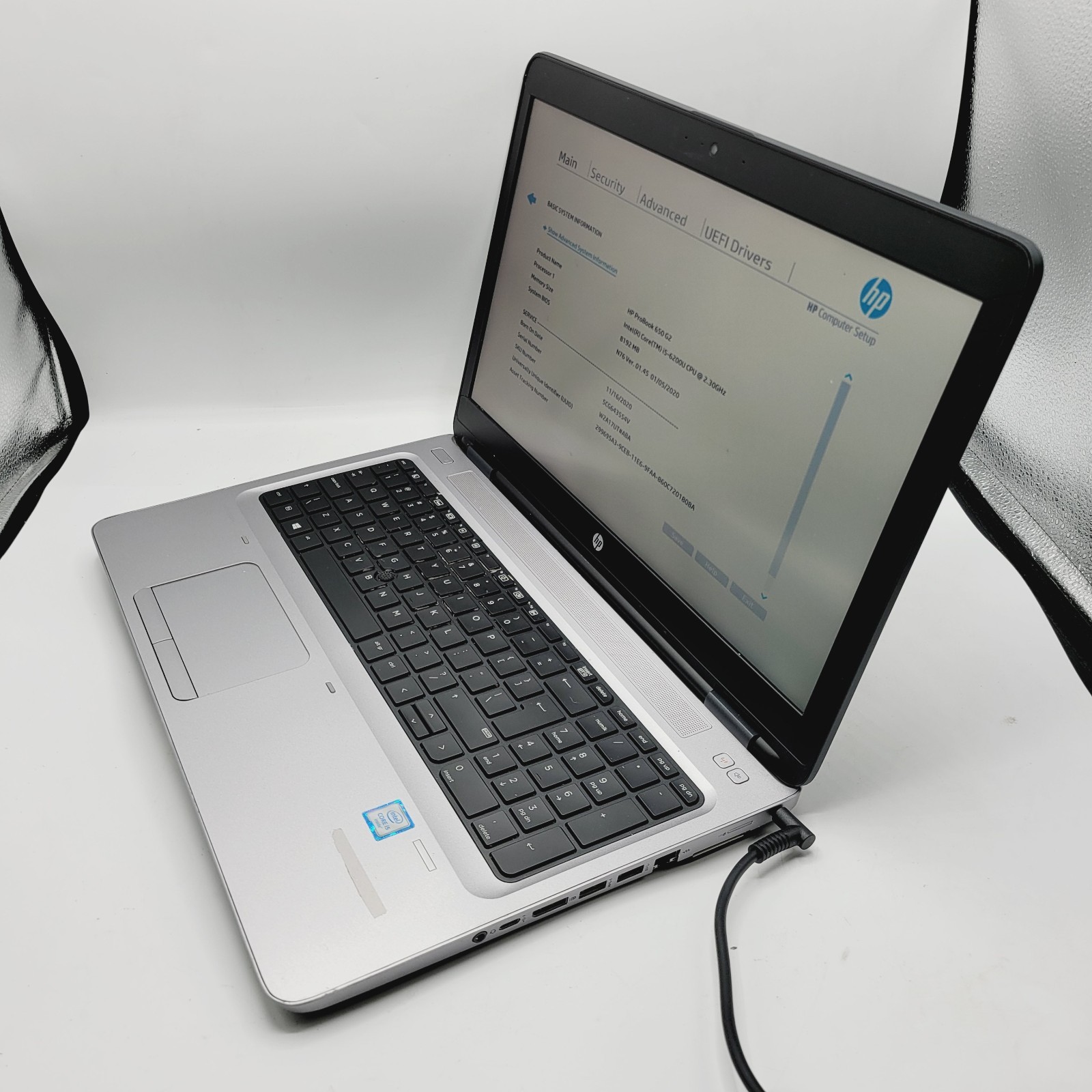 HP Probook 650 G2 Core i5-6200U 2.3GHz 8GB RAM No HDD 15.6″ ***Boot to Bios
