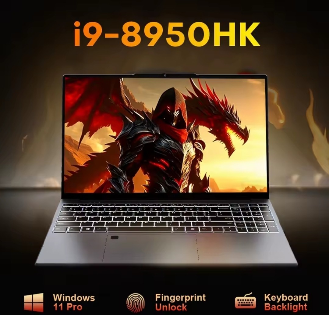 15.6in Intel Core i9 Laptop 16GB SSD Win11 FHD Fingerprint Backlit