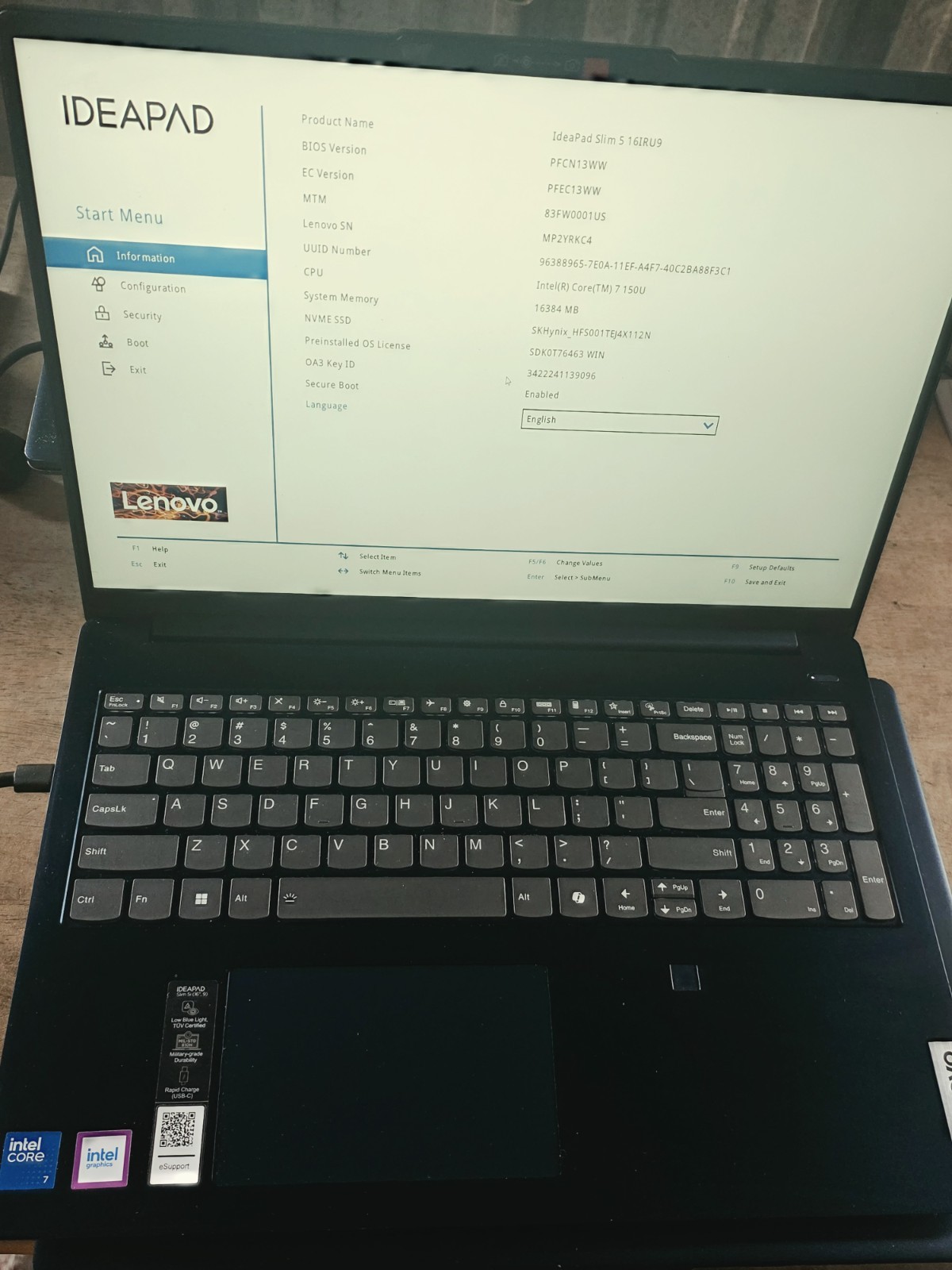 Lenovo IdeaPad Slim 5 16IRU9 16″ Touch 1TB Intel Core 7 150u 16 gb Works Usbc