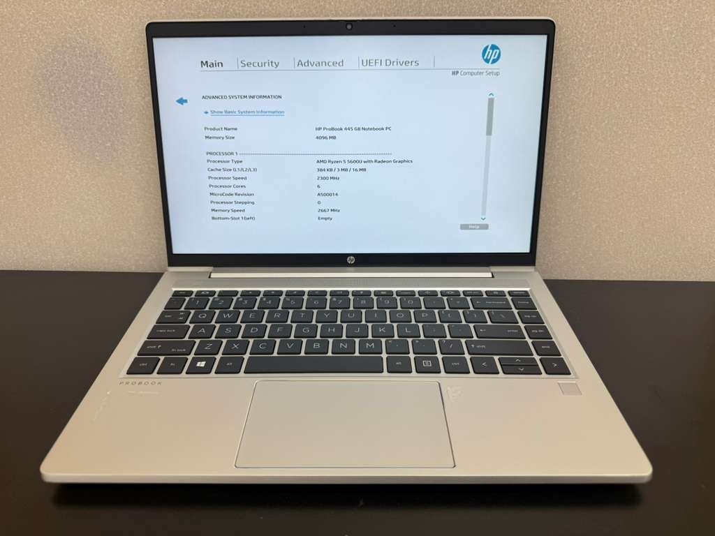 HP EliteBook 445 G8 14″ Ryzen 5 5600U 4GB RAM 0GB SSD Stuck Keyboard USED As-Is