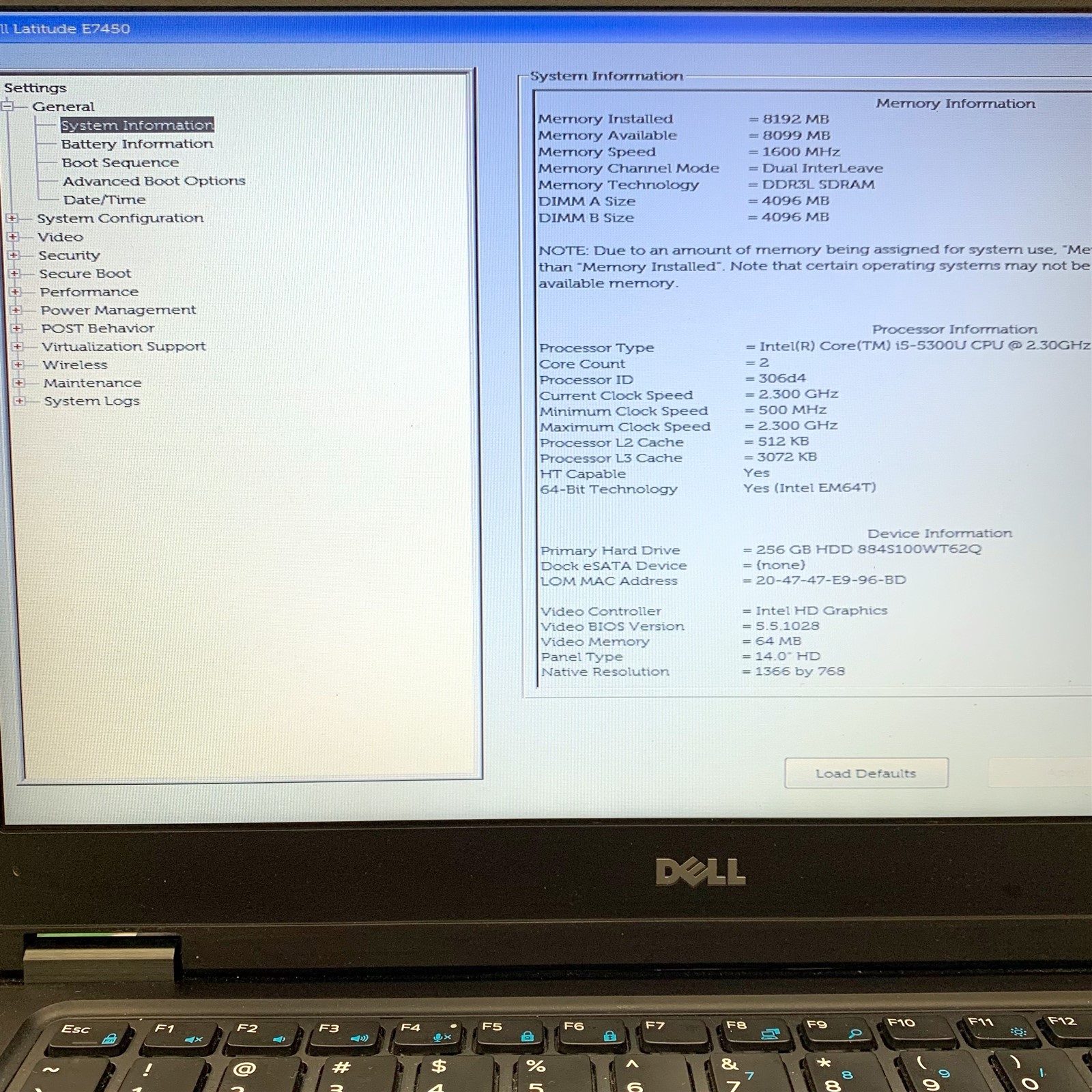 Dell Latitude E7450 14″ HD Laptop Intel i5-5300U 2.30 GHz 8GB 256GB SSD Win 10