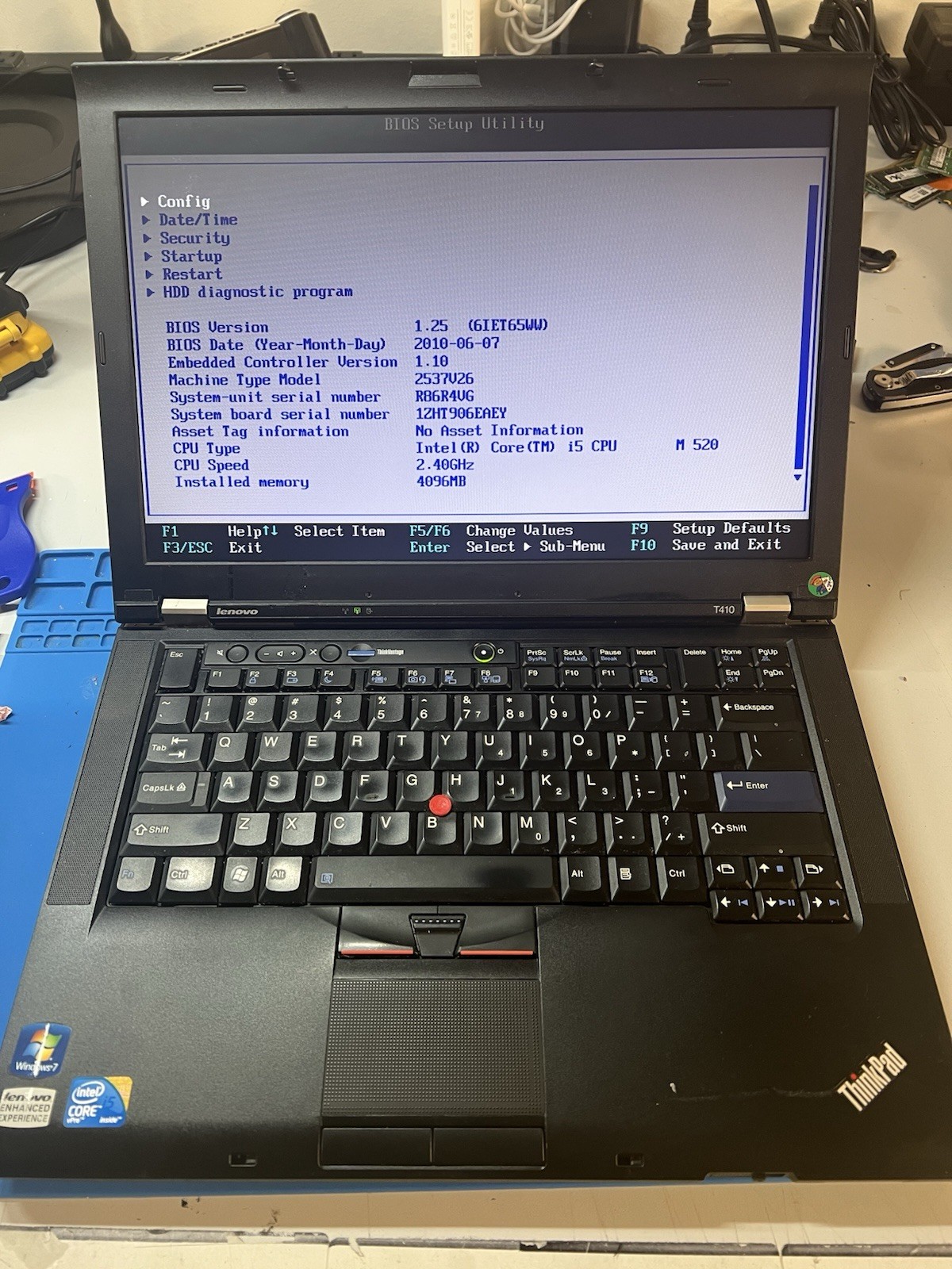 Lot of 2 Lenovo T410 i5-520M 4Gb ram, boot to BIOS for parts, please read