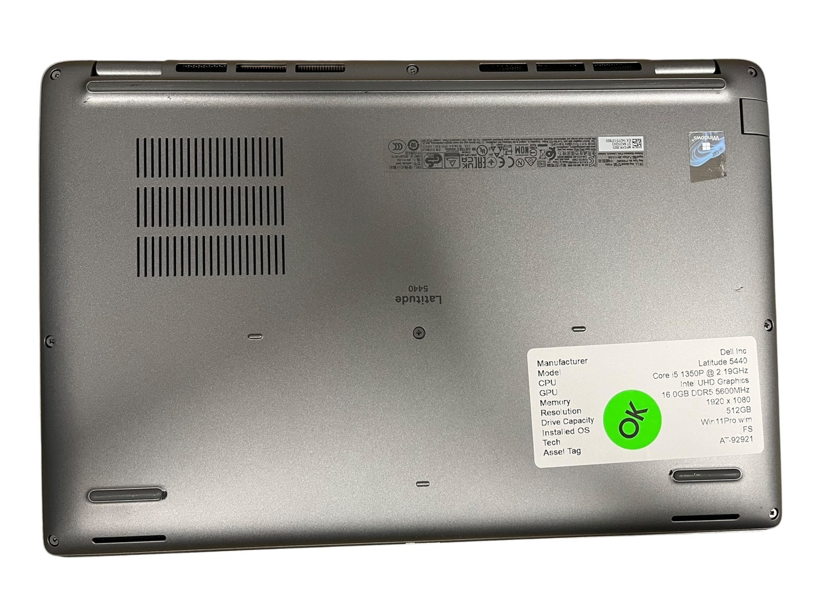 Dell Latitude 5440 i5-1350P 1.9GHz 16GB DDR5 512GB SSD WIN11 Pro 14″ Laptop PC
